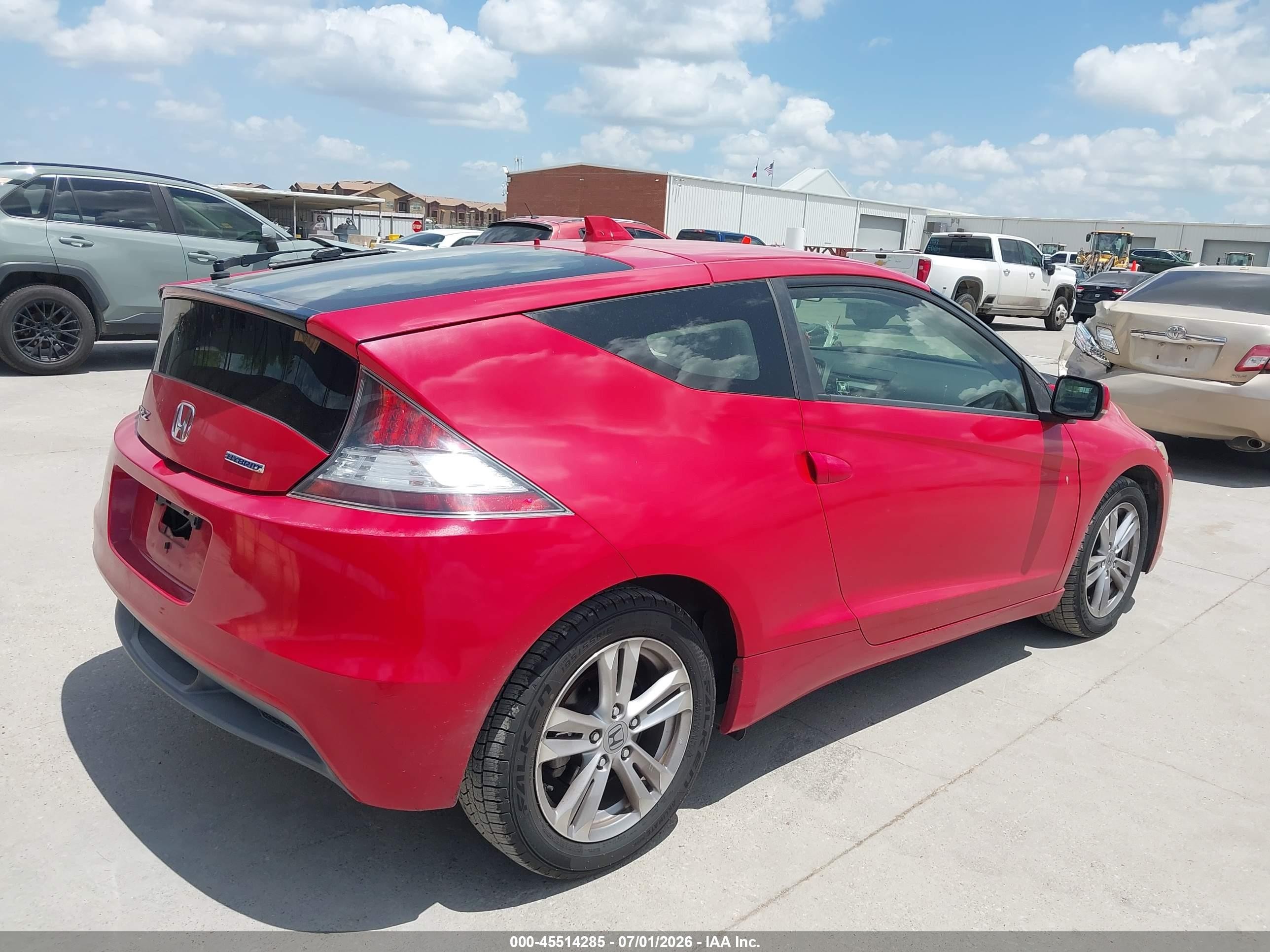 2012 Honda Cr-z   Red vin: JHMZF1D40CS004307