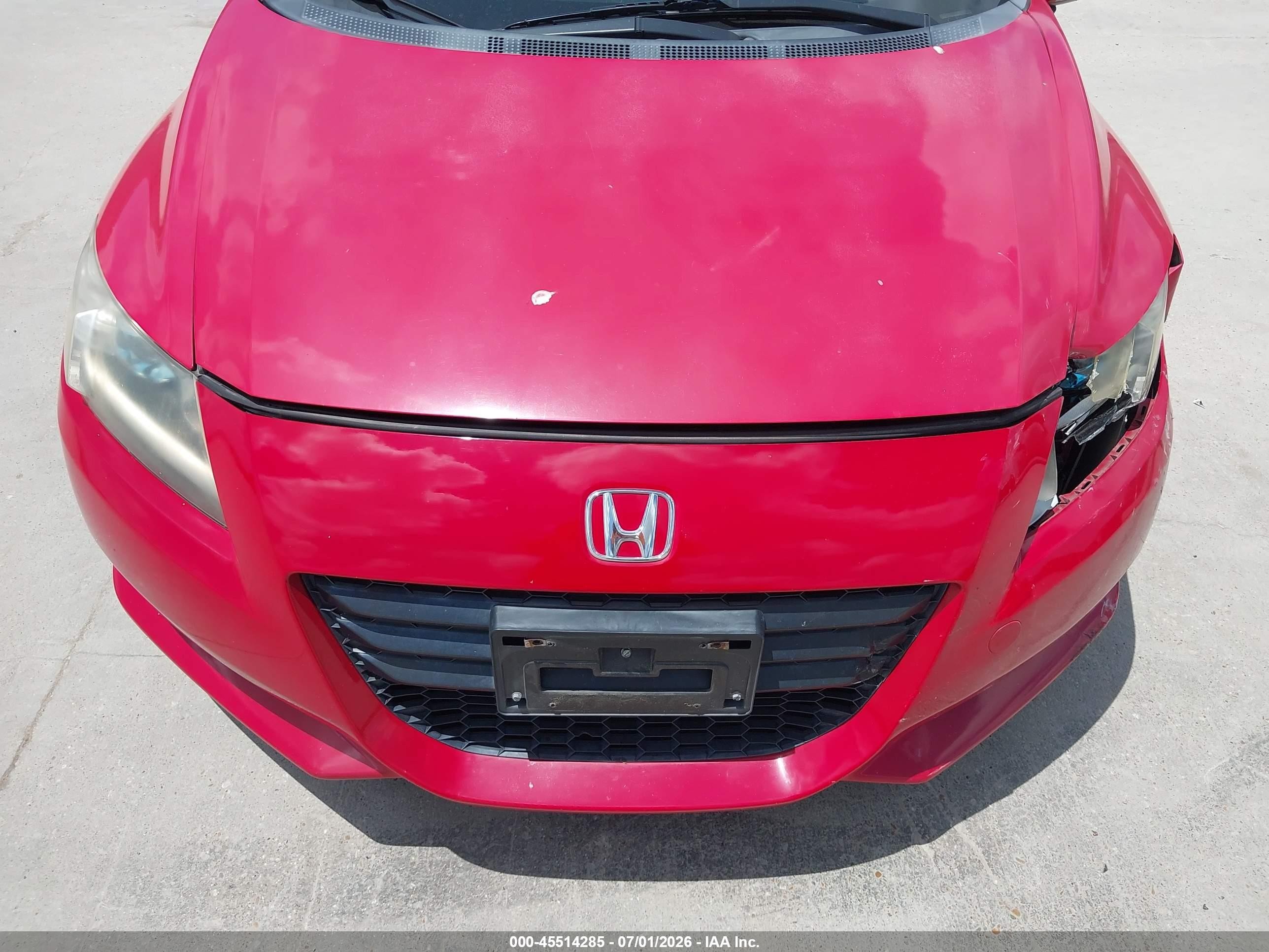 2012 Honda Cr-z   Red vin: JHMZF1D40CS004307