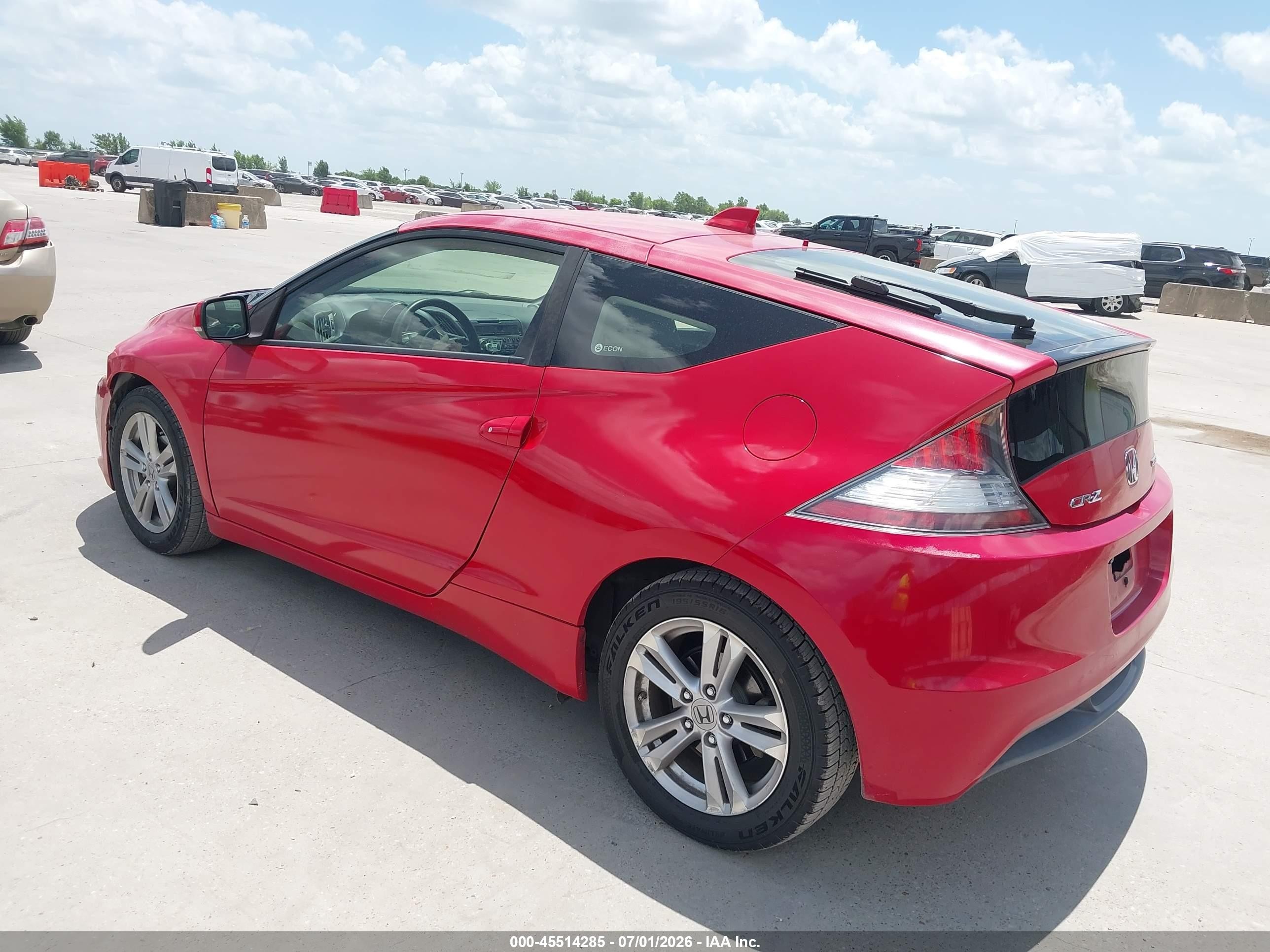 2012 Honda Cr-z   Red vin: JHMZF1D40CS004307