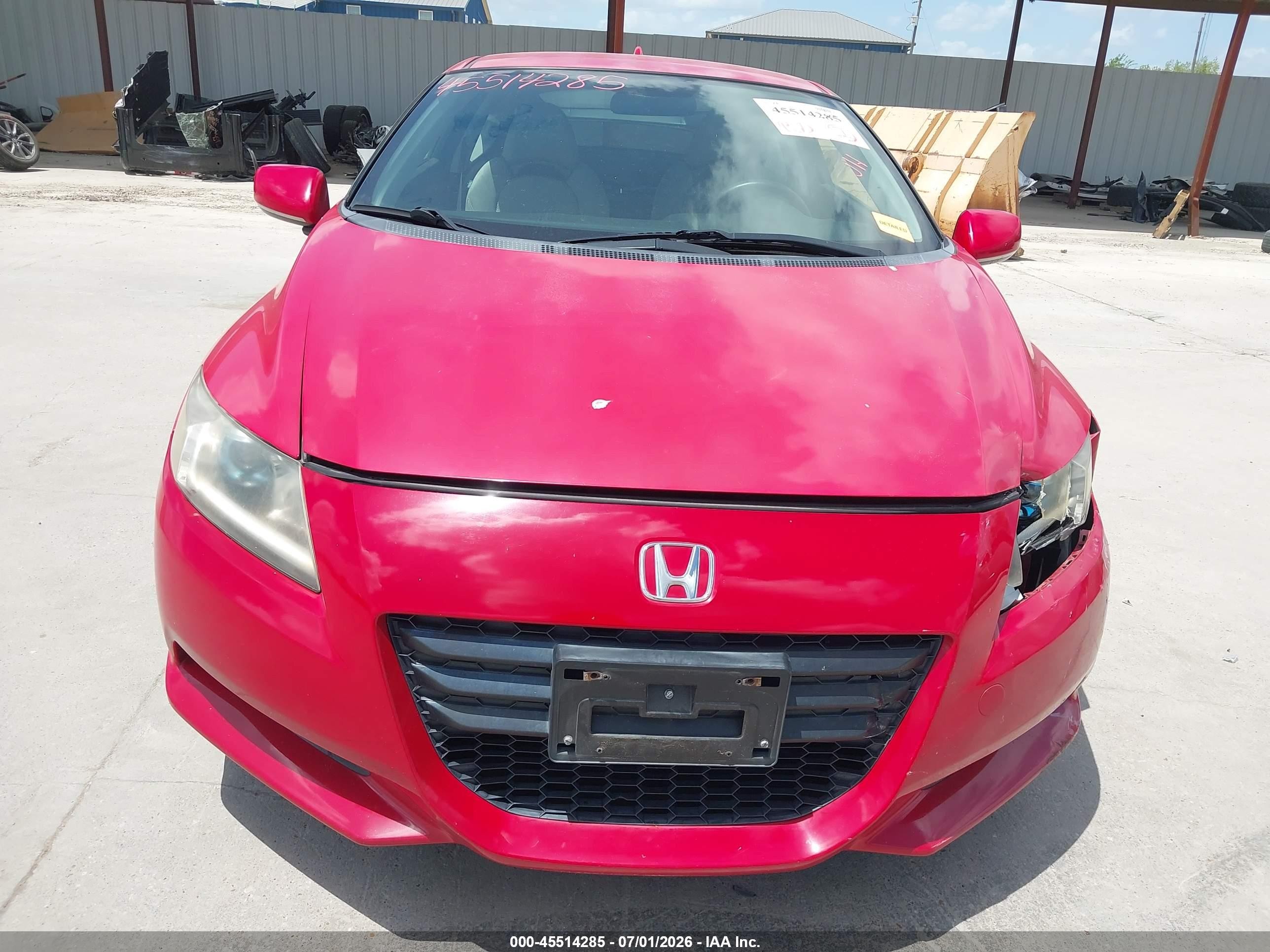 2012 Honda Cr-z   Red vin: JHMZF1D40CS004307