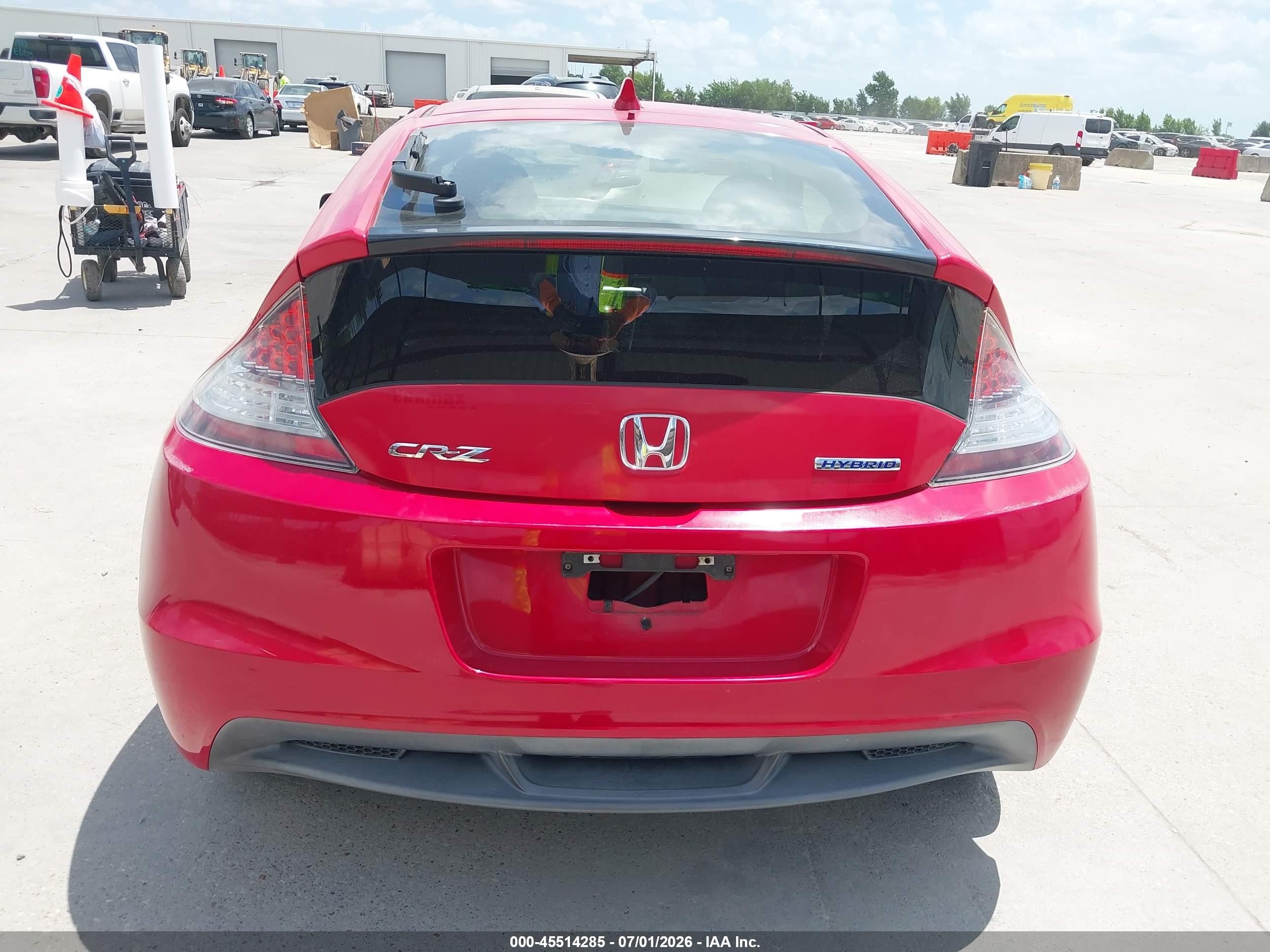 2012 Honda Cr-z   Red vin: JHMZF1D40CS004307