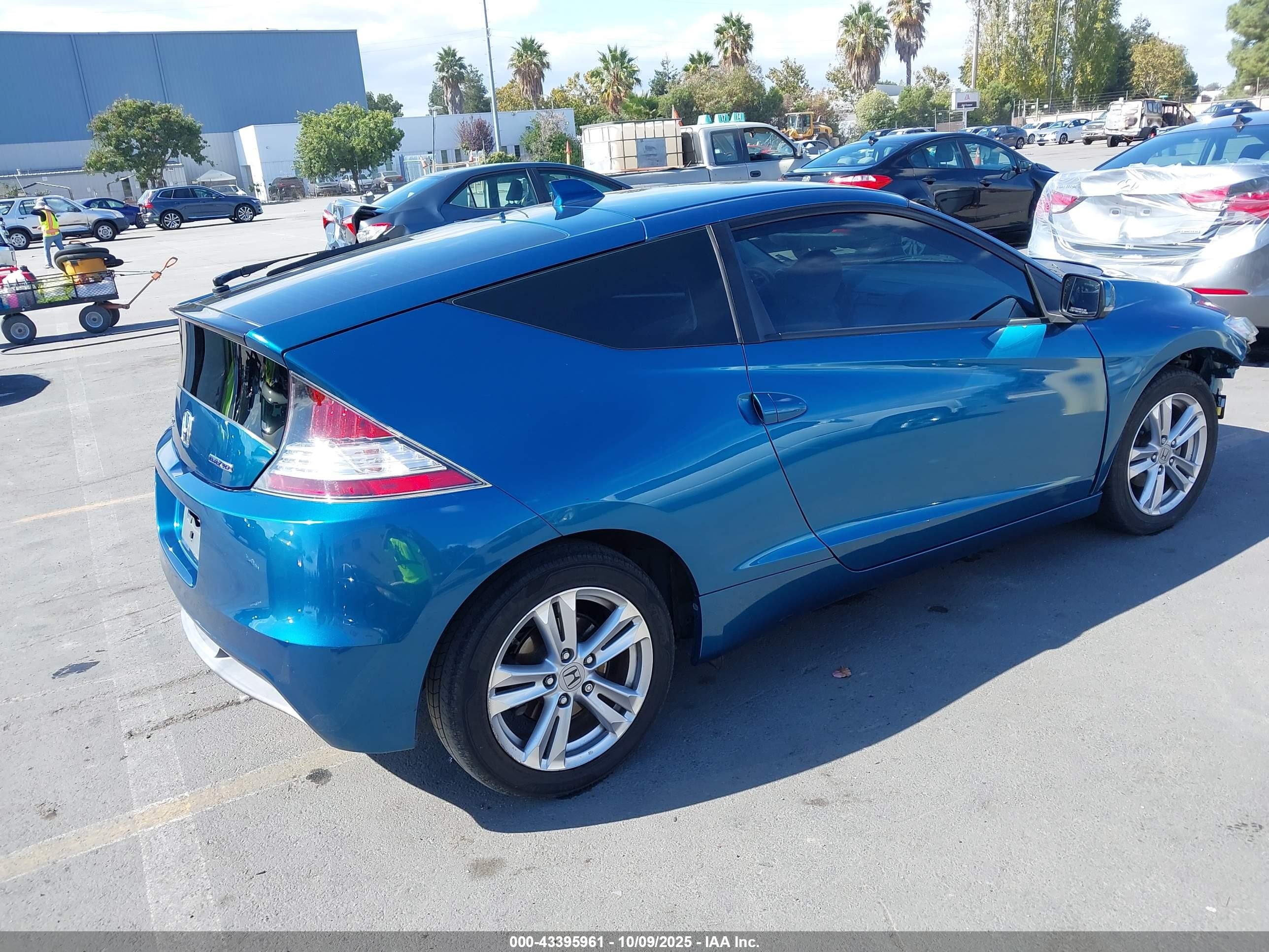 2012 Honda Cr-z   Blue vin: JHMZF1D46CS000021