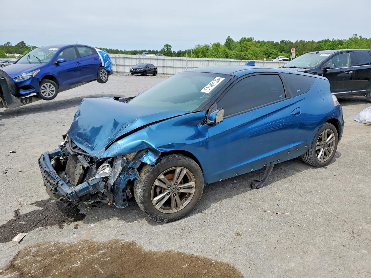 2013 Honda Cr-z Blue vin: JHMZF1D47DS000367
