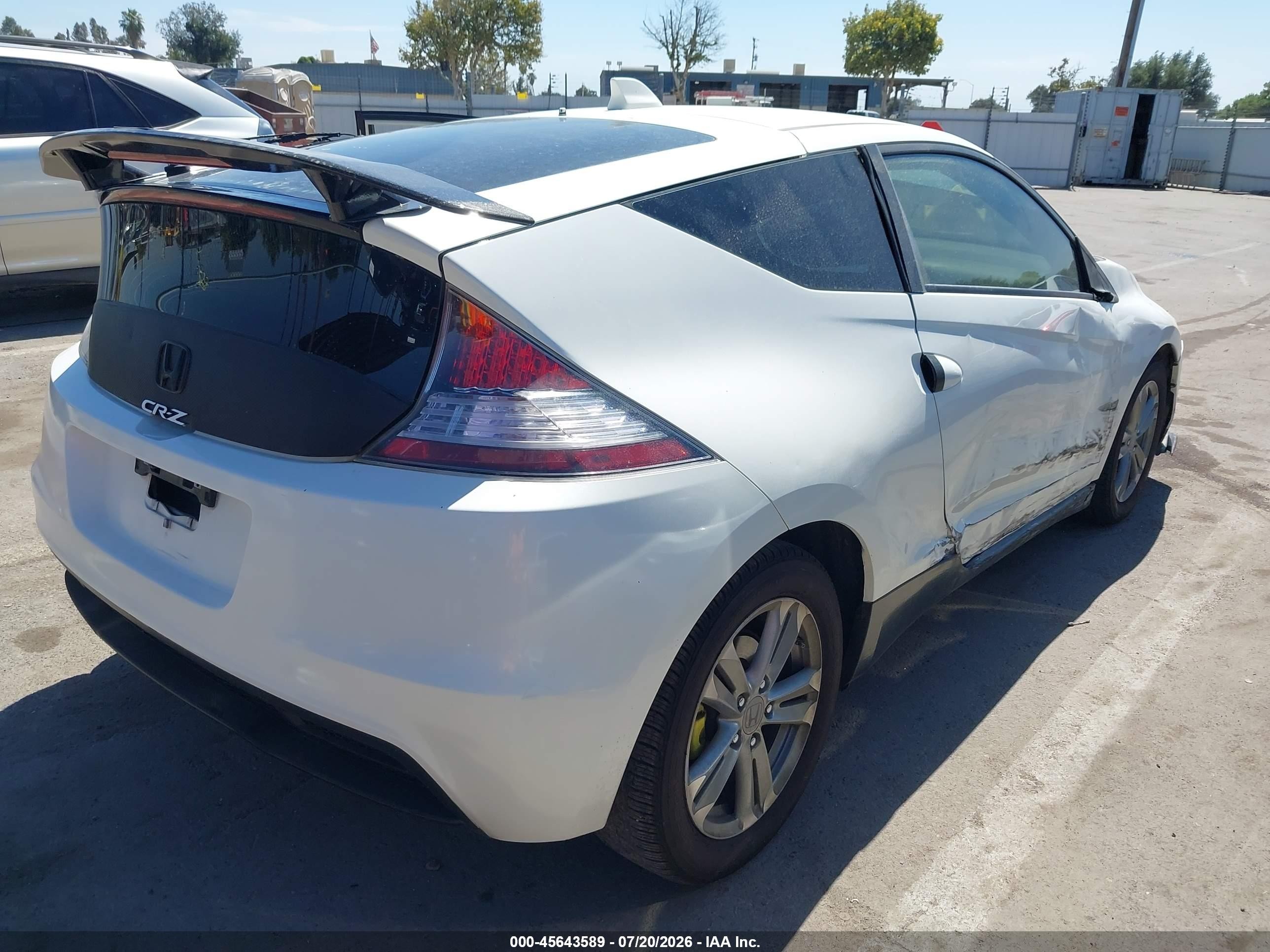 2013 Honda Cr-z   Белый vin: JHMZF1D47DS003169