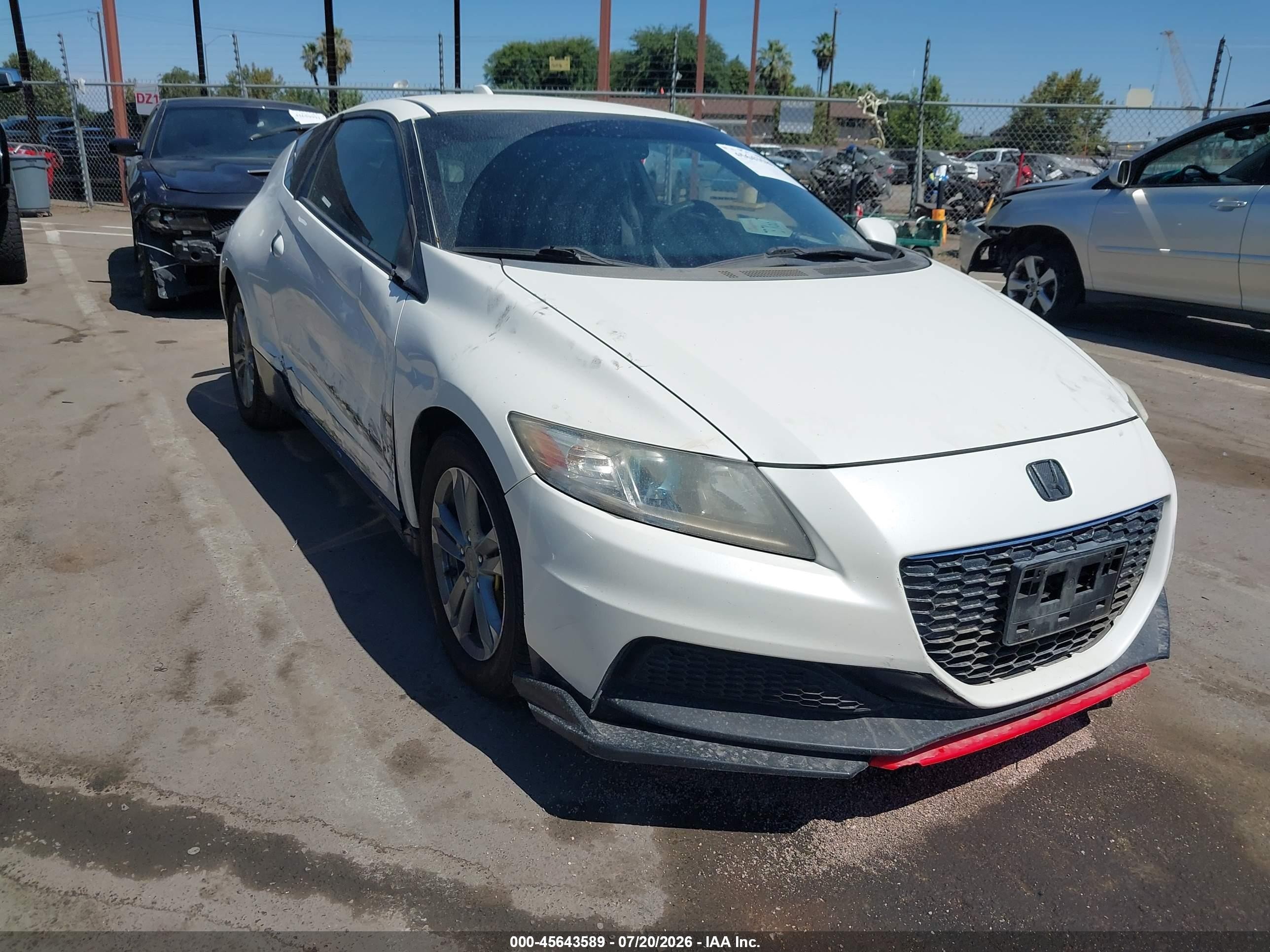 2013 Honda Cr-z   White vin: JHMZF1D47DS003169