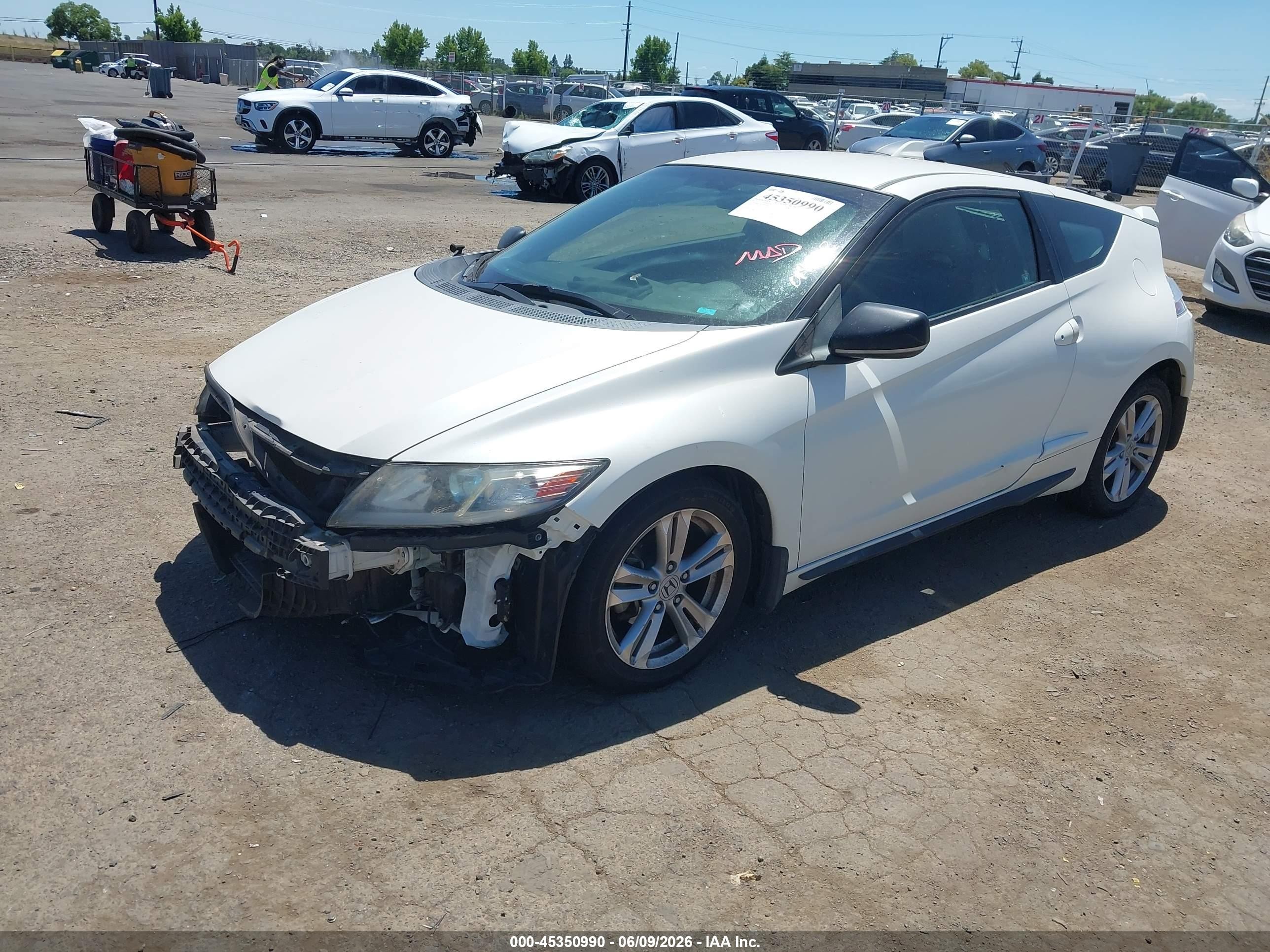2011 Honda Cr-z Ex White vin: JHMZF1D61BS014652