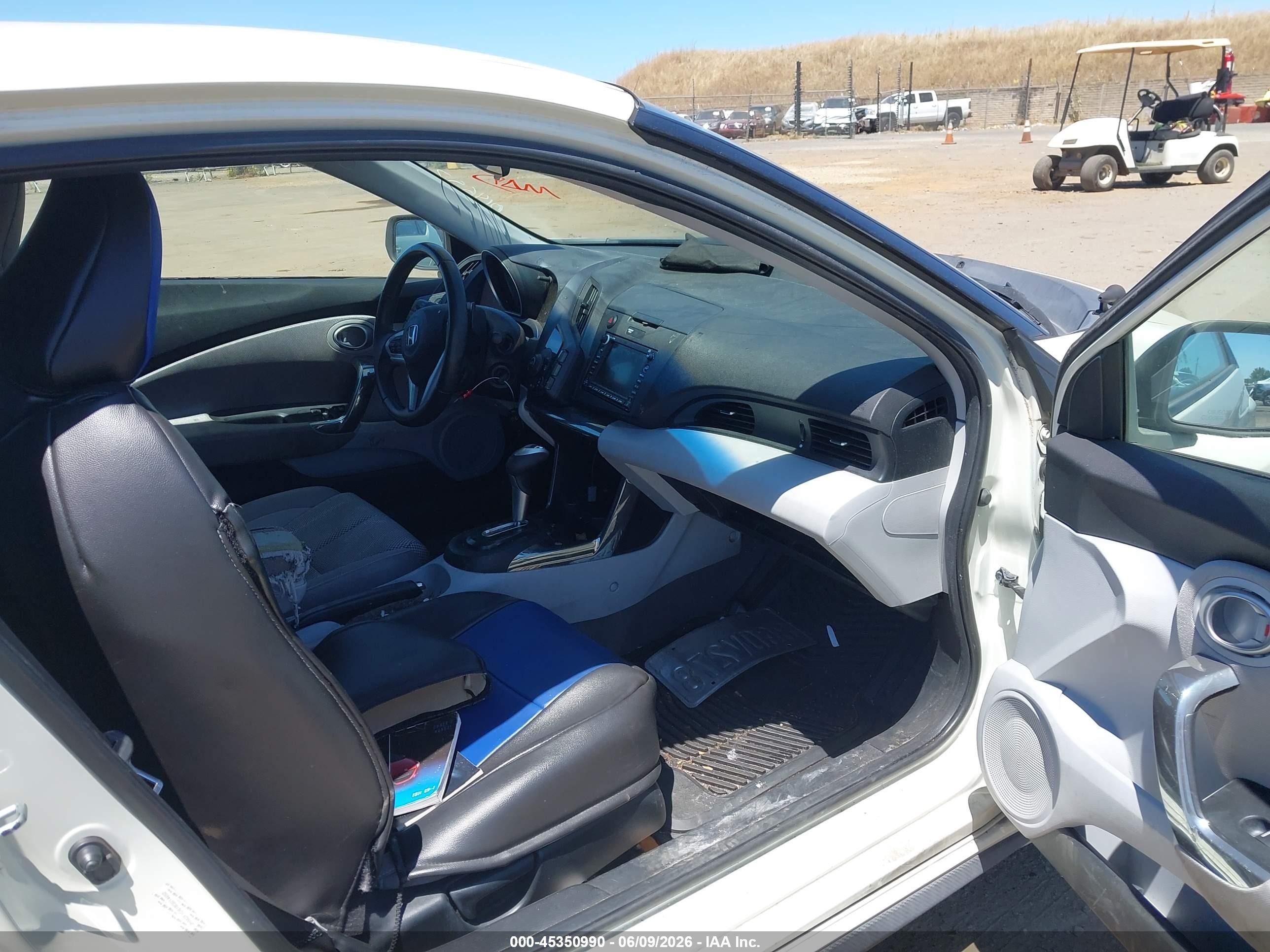 2011 Honda Cr-z Ex White vin: JHMZF1D61BS014652