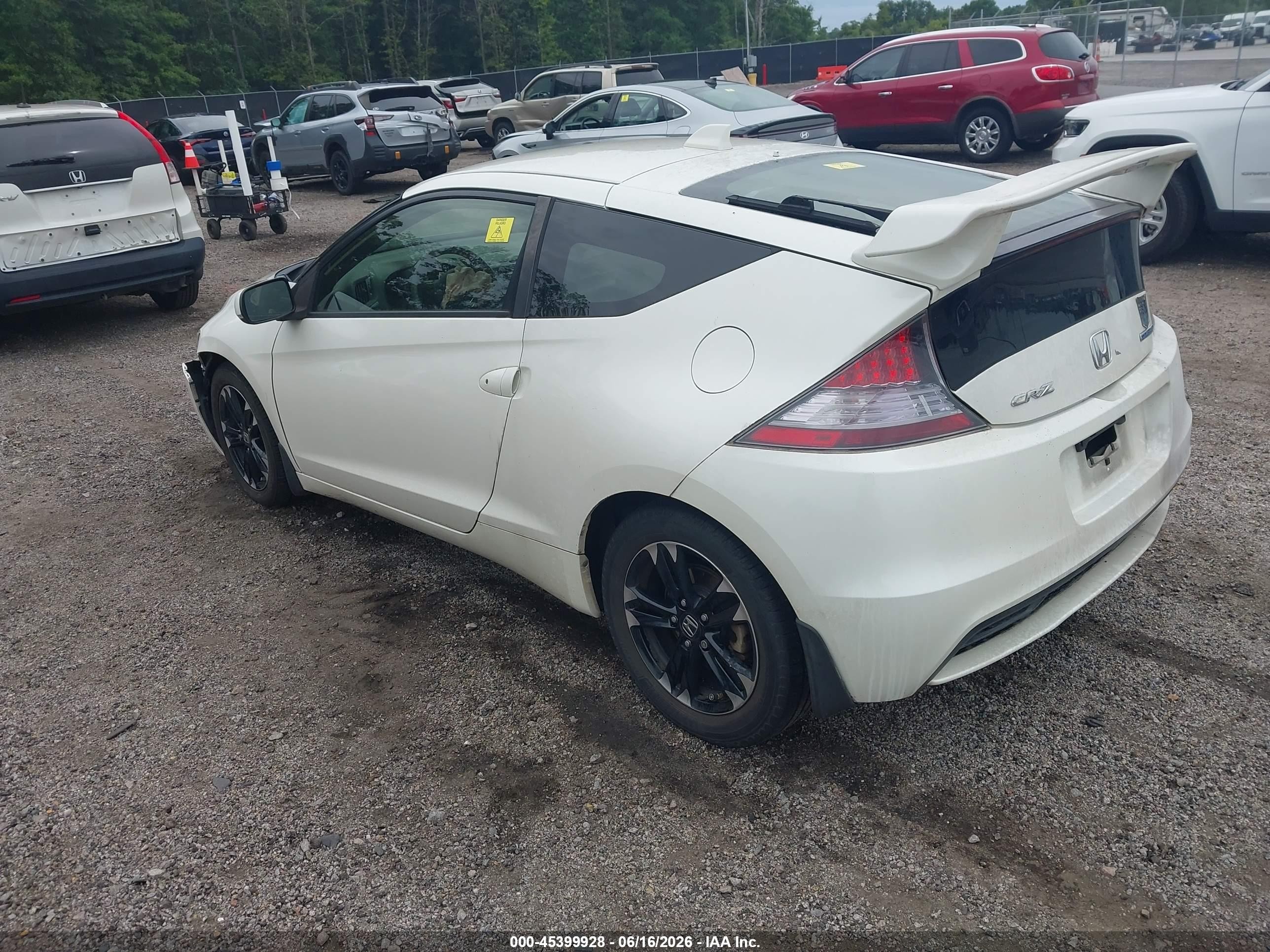 2014 Honda Cr-z Ex White vin: JHMZF1D61ES001324