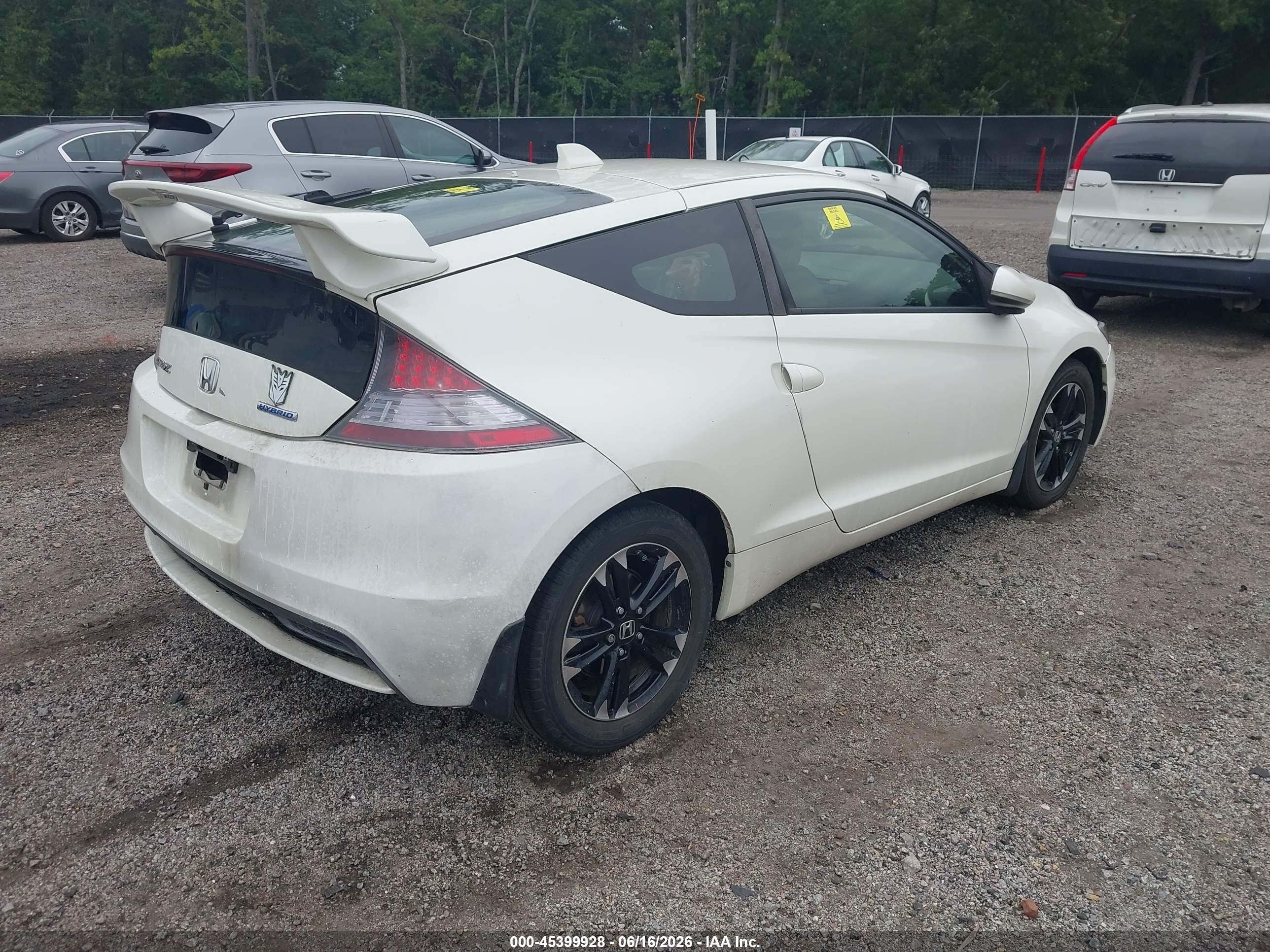 2014 Honda Cr-z Ex White vin: JHMZF1D61ES001324