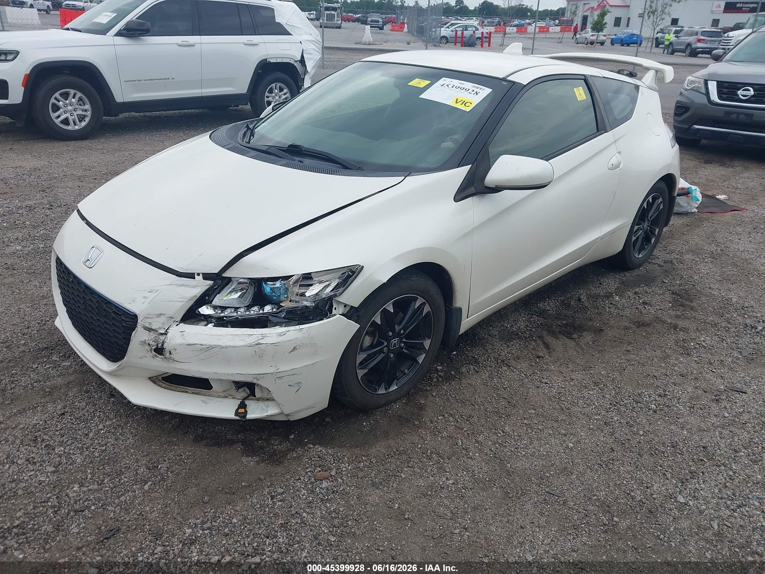 2014 Honda Cr-z Ex White vin: JHMZF1D61ES001324