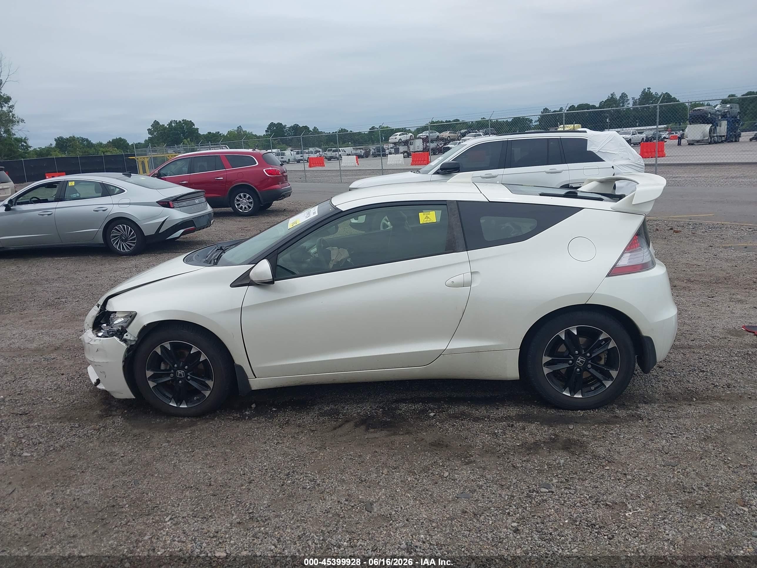 2014 Honda Cr-z Ex White vin: JHMZF1D61ES001324