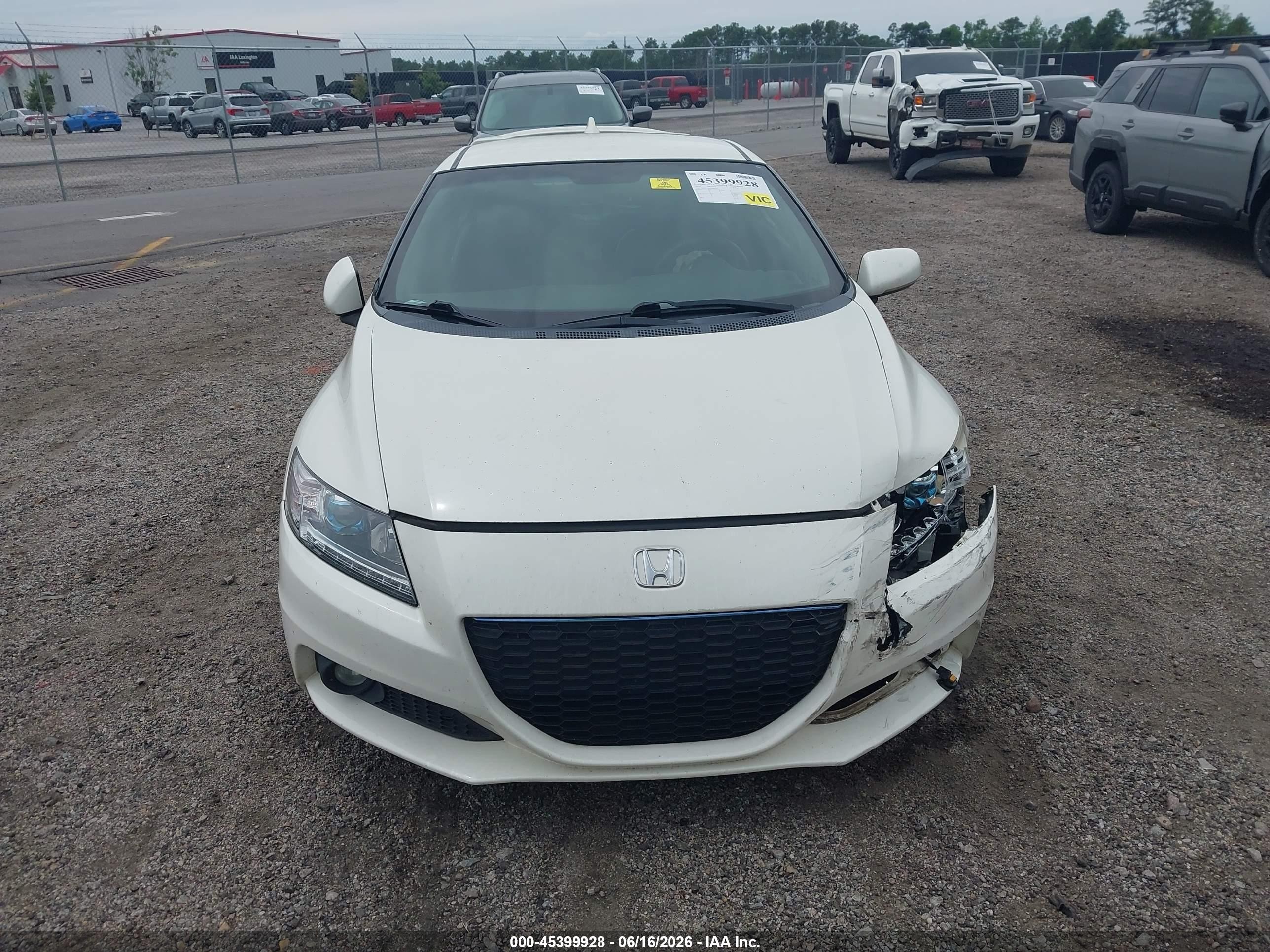 2014 Honda Cr-z Ex White vin: JHMZF1D61ES001324