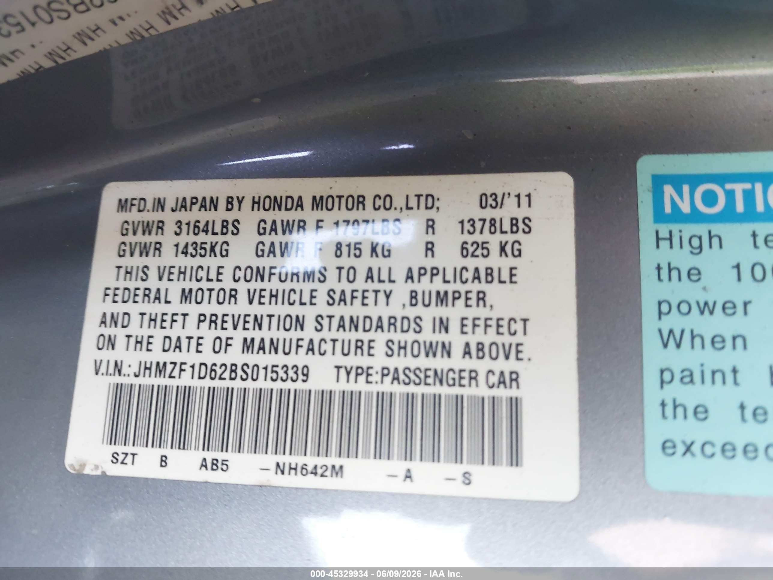 2011 Honda Cr-z Ex Silver vin: JHMZF1D62BS015339