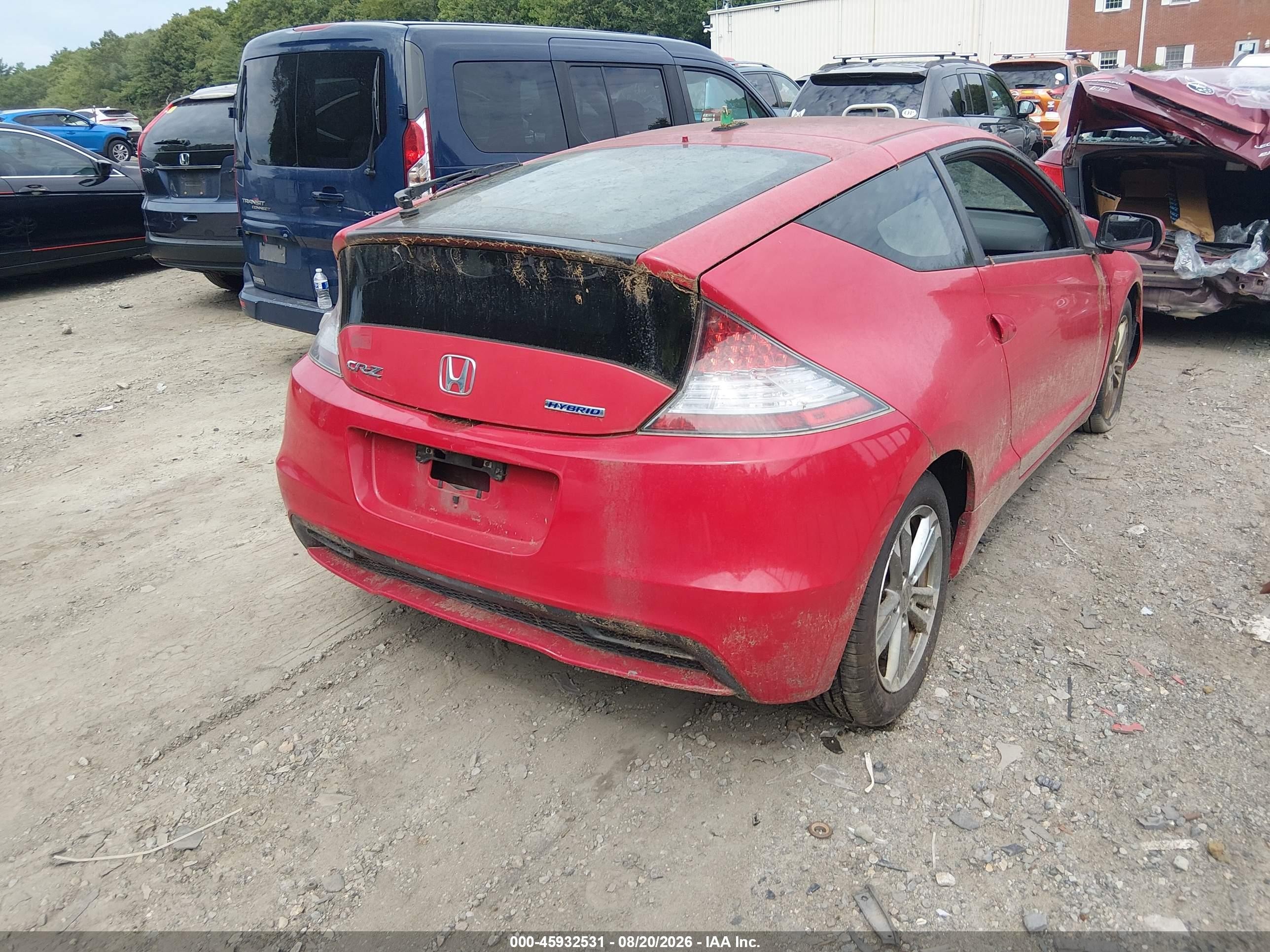 2013 Honda Cr-z Ex Red vin: JHMZF1D62DS001735