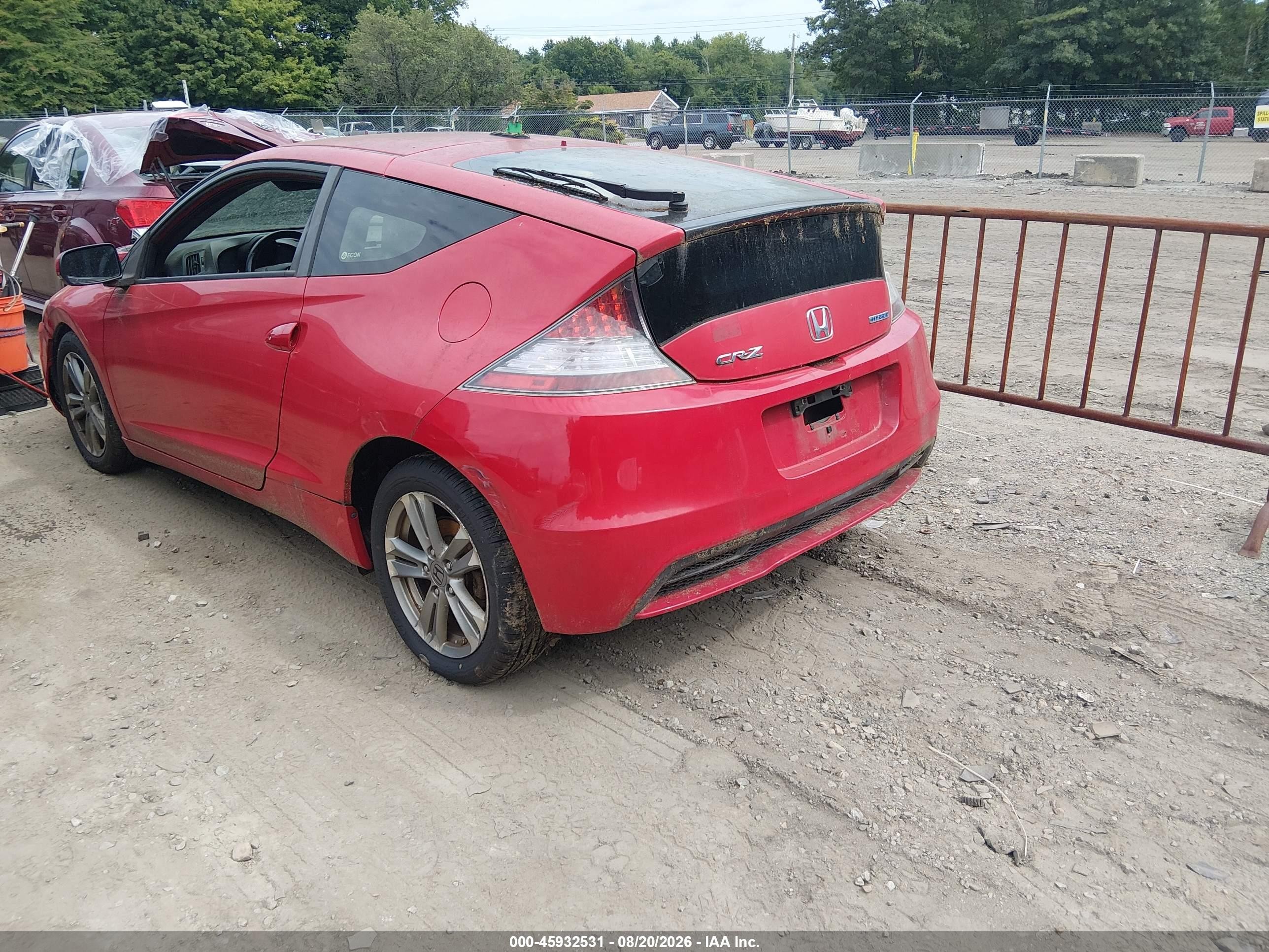 2013 Honda Cr-z Ex Red vin: JHMZF1D62DS001735