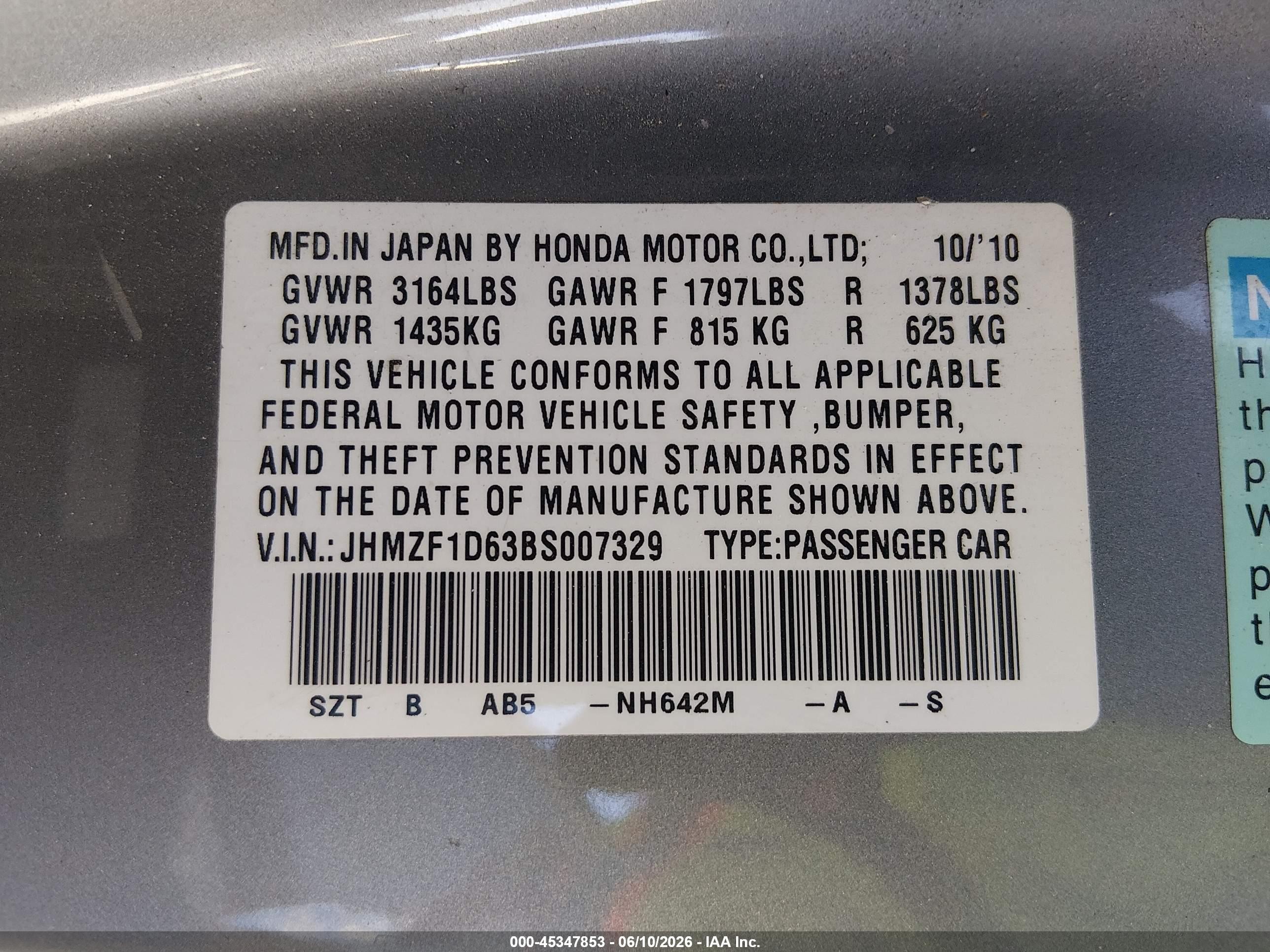 2011 Honda Cr-z Ex Silver vin: JHMZF1D63BS007329