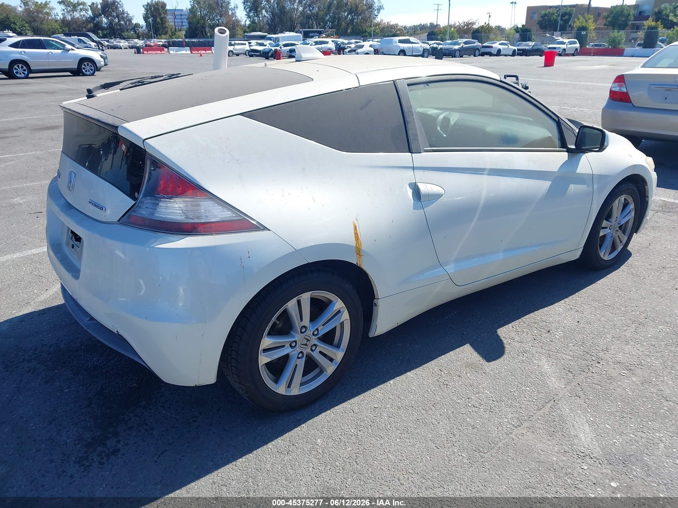 2012 Honda Cr-z Ex White vin: JHMZF1D63CS005176
