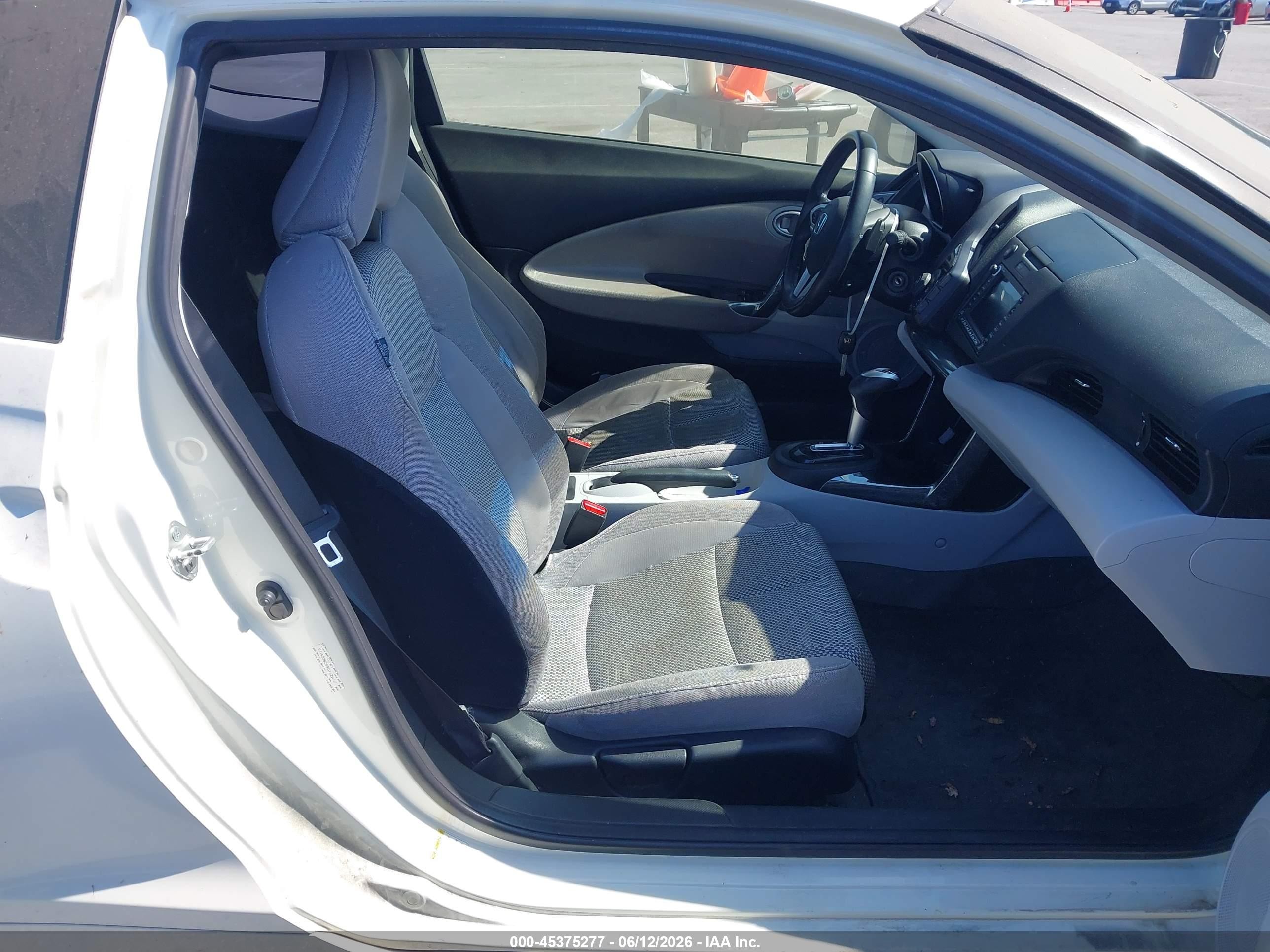 2012 Honda Cr-z Ex White vin: JHMZF1D63CS005176