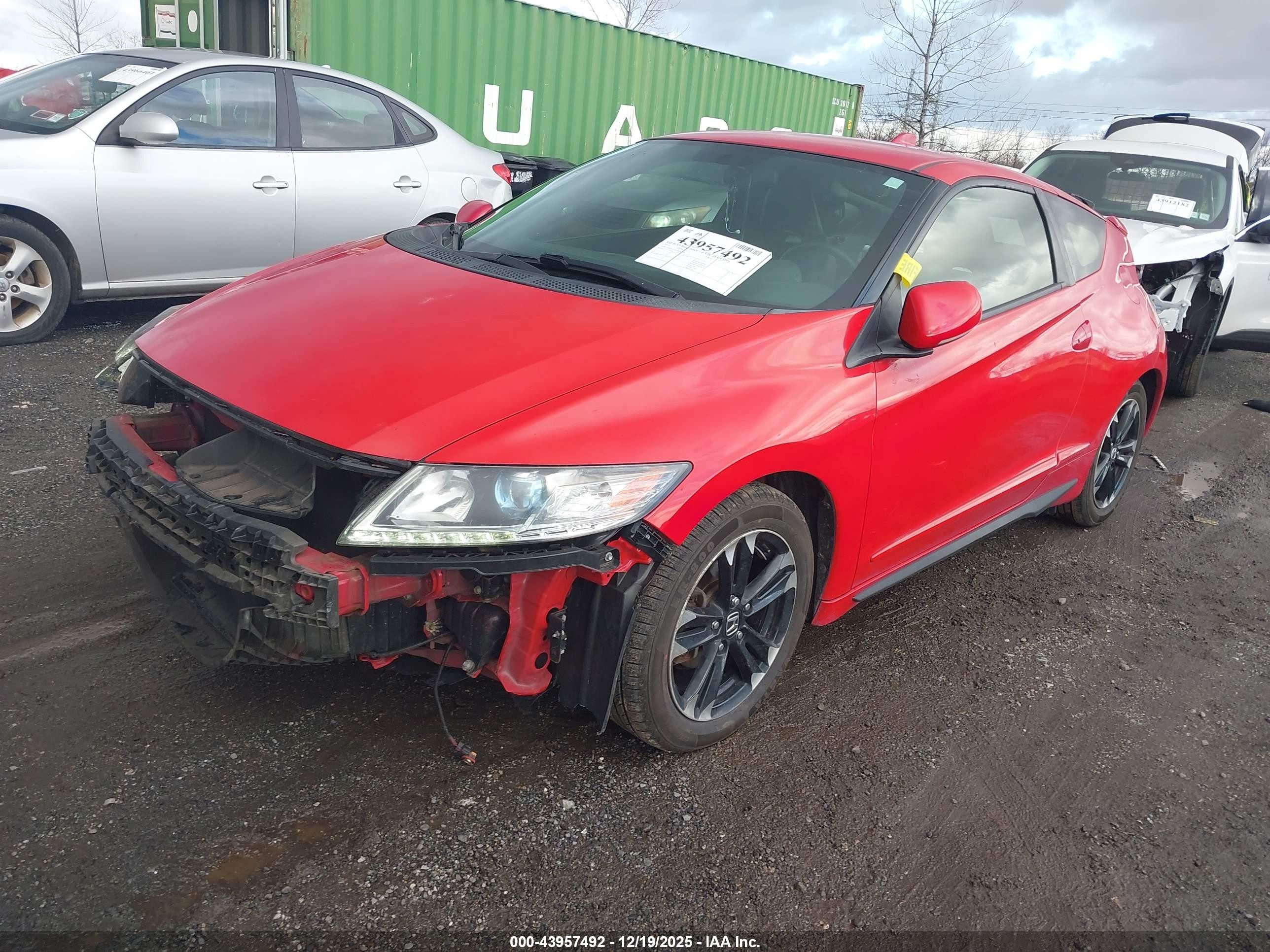 2015 Honda Cr-z Ex Red vin: JHMZF1D63FS000466
