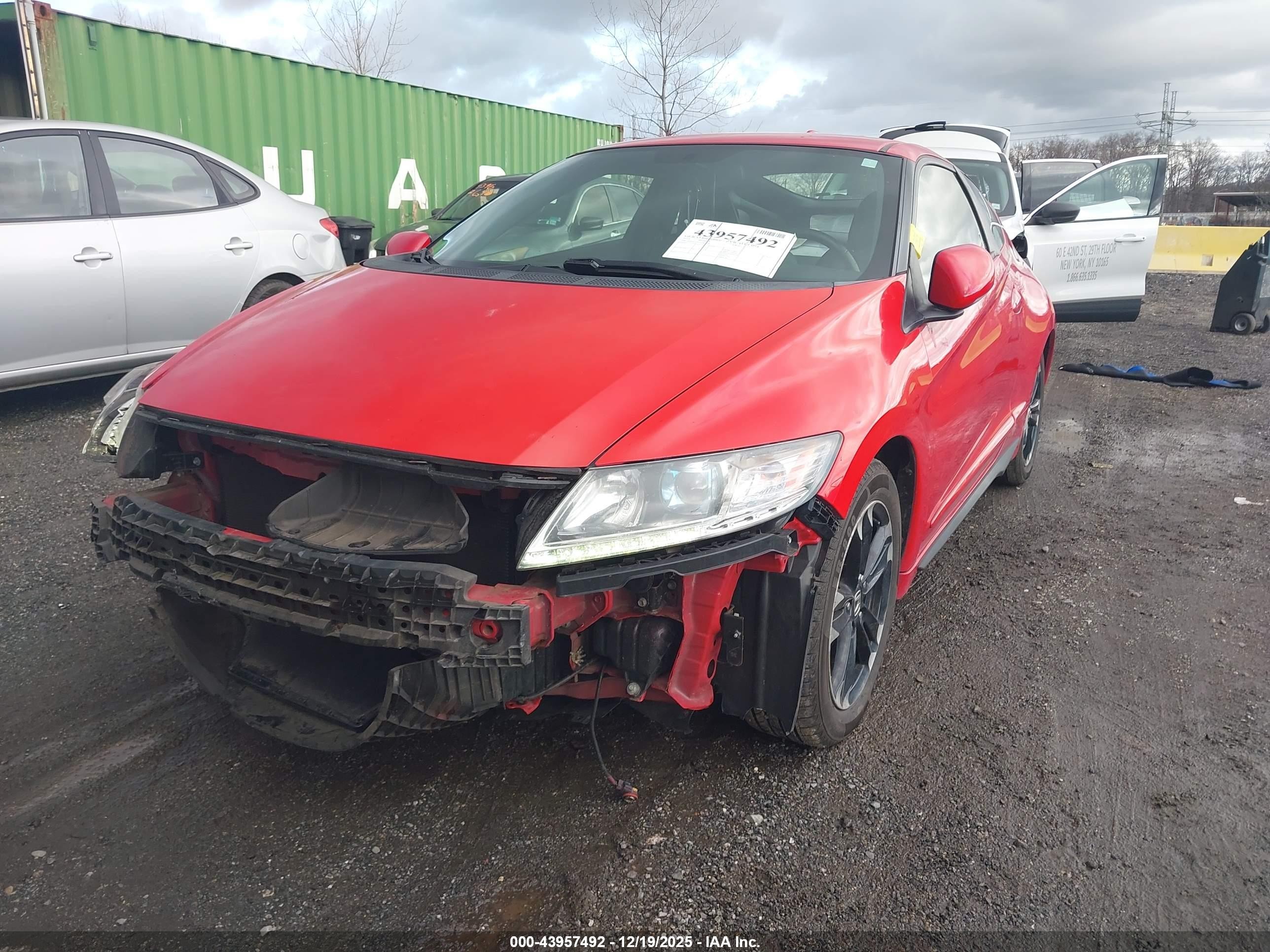 2015 Honda Cr-z Ex Red vin: JHMZF1D63FS000466