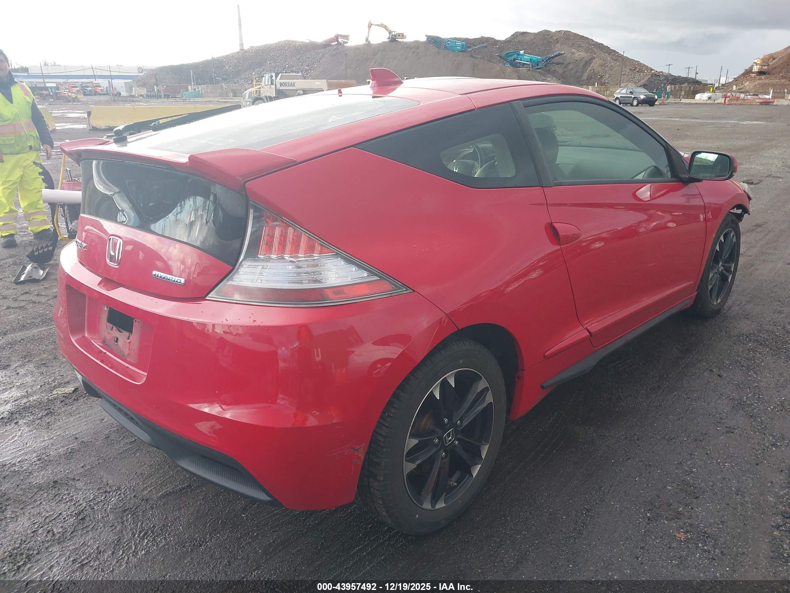 2015 Honda Cr-z Ex Red vin: JHMZF1D63FS000466