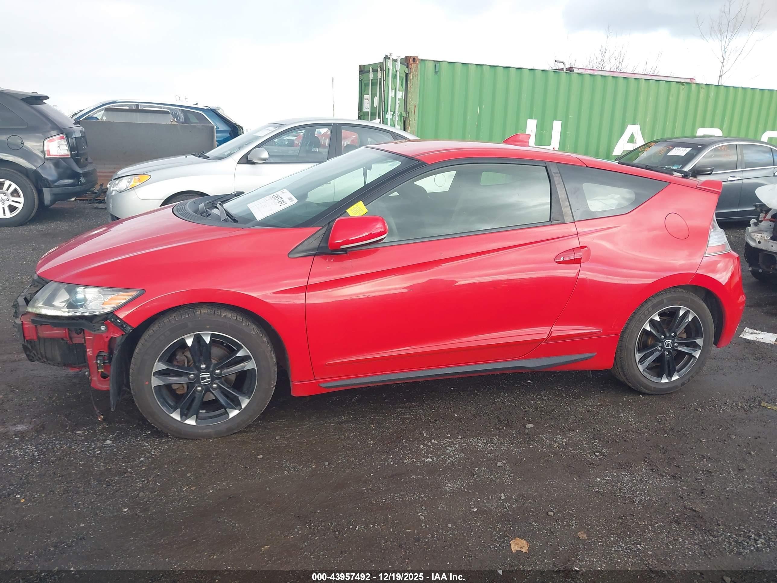 2015 Honda Cr-z Ex Red vin: JHMZF1D63FS000466