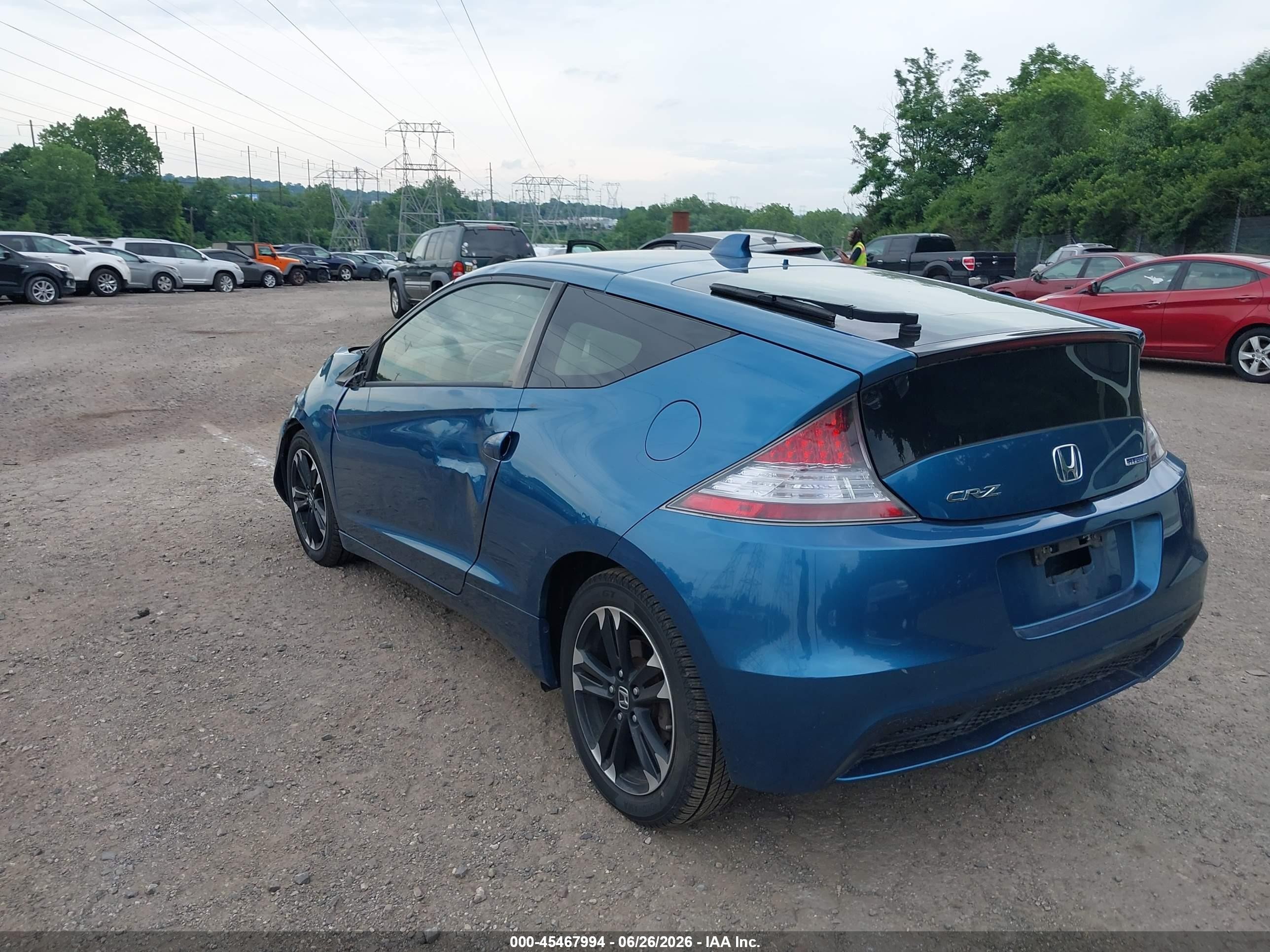 2015 Honda Cr-z Ex Blue vin: JHMZF1D63FS001603