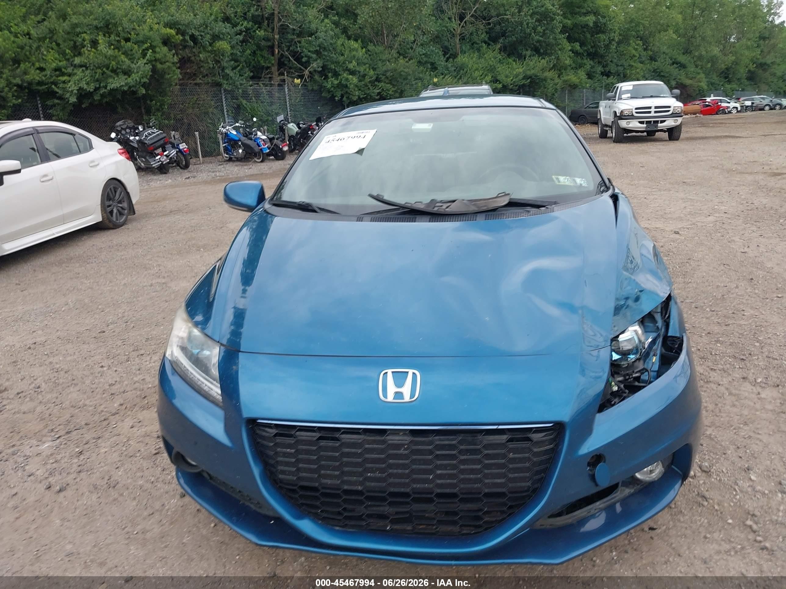 2015 Honda Cr-z Ex Blue vin: JHMZF1D63FS001603