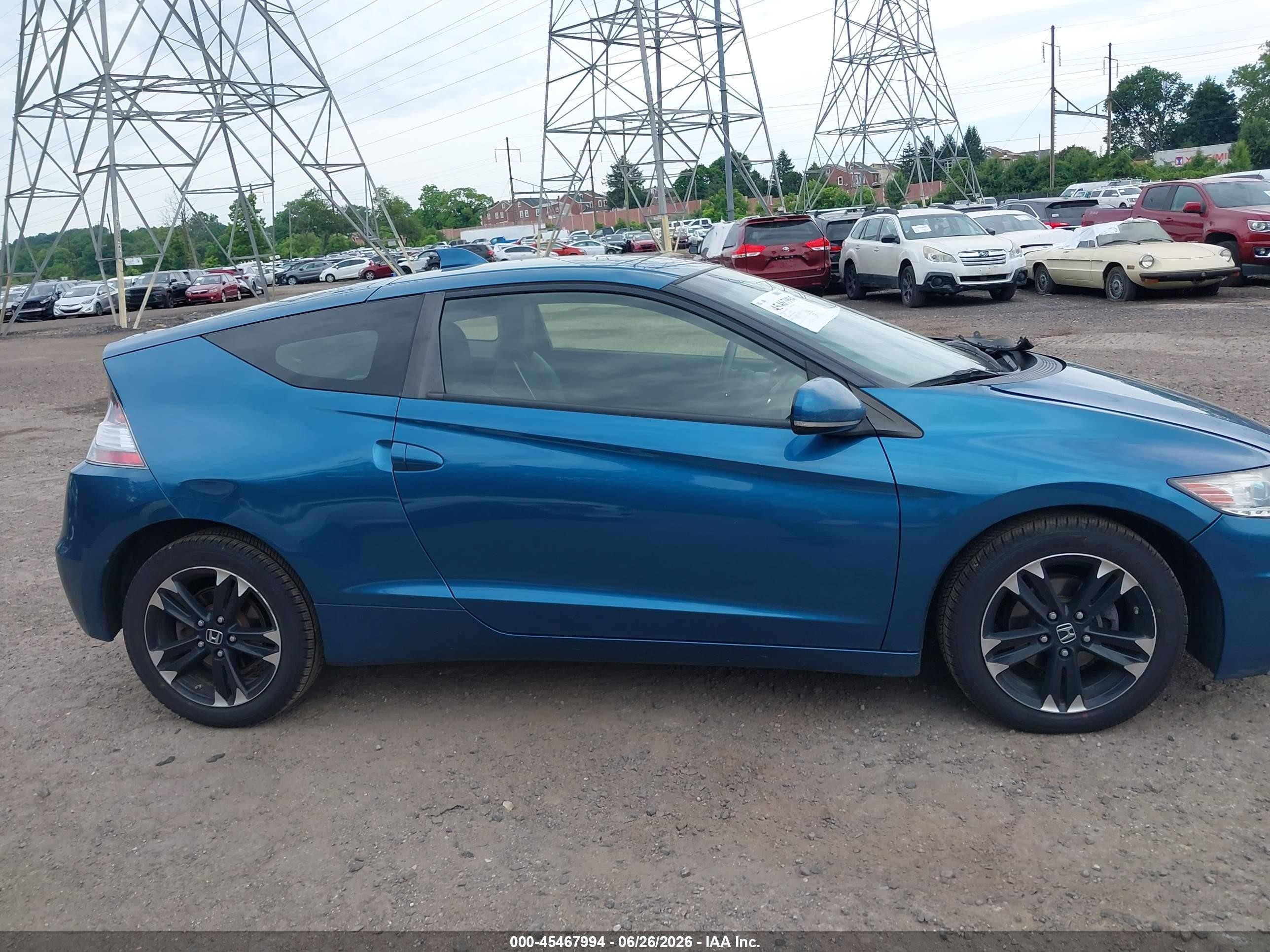 2015 Honda Cr-z Ex Blue vin: JHMZF1D63FS001603