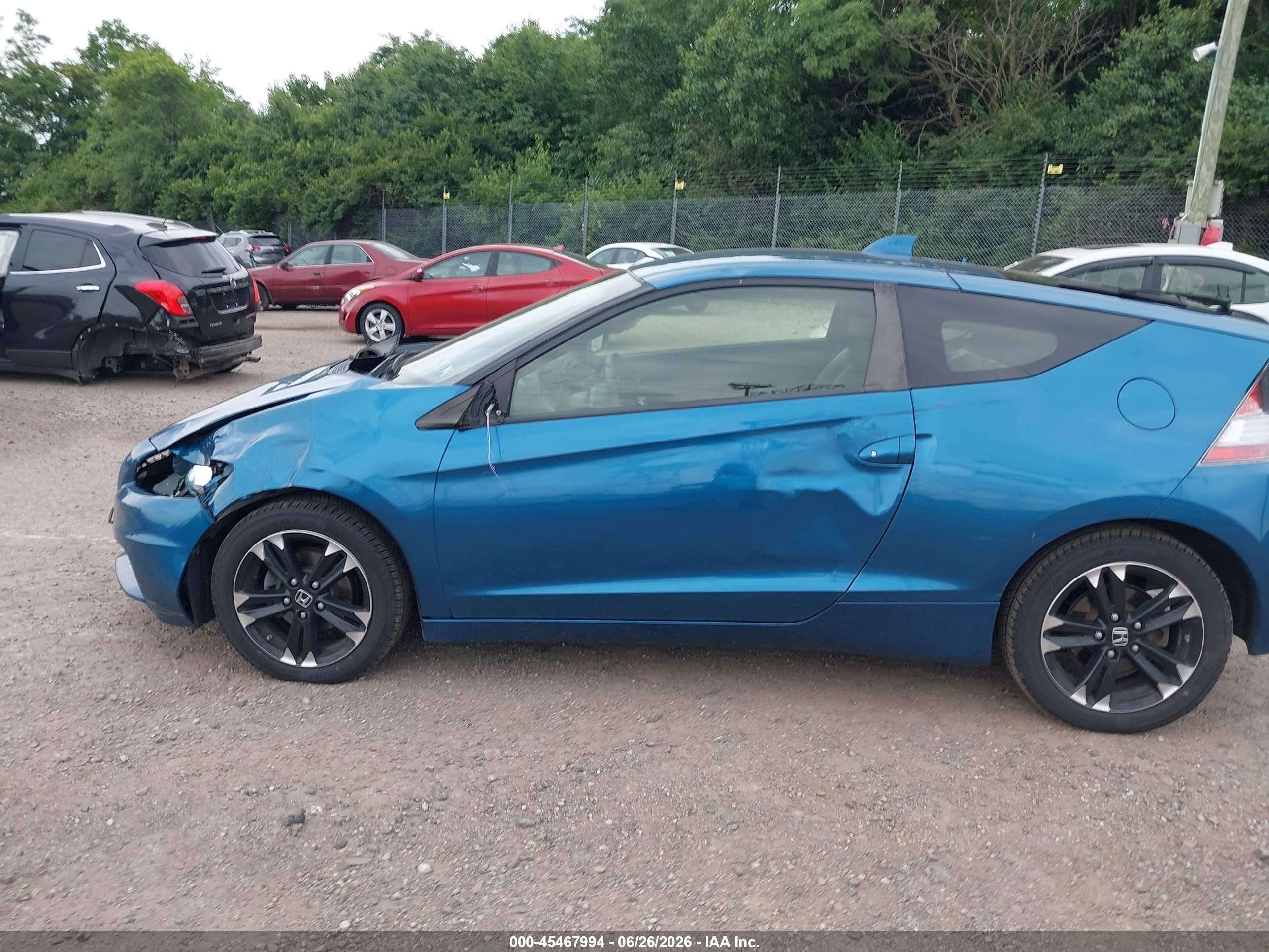 2015 Honda Cr-z Ex Blue vin: JHMZF1D63FS001603