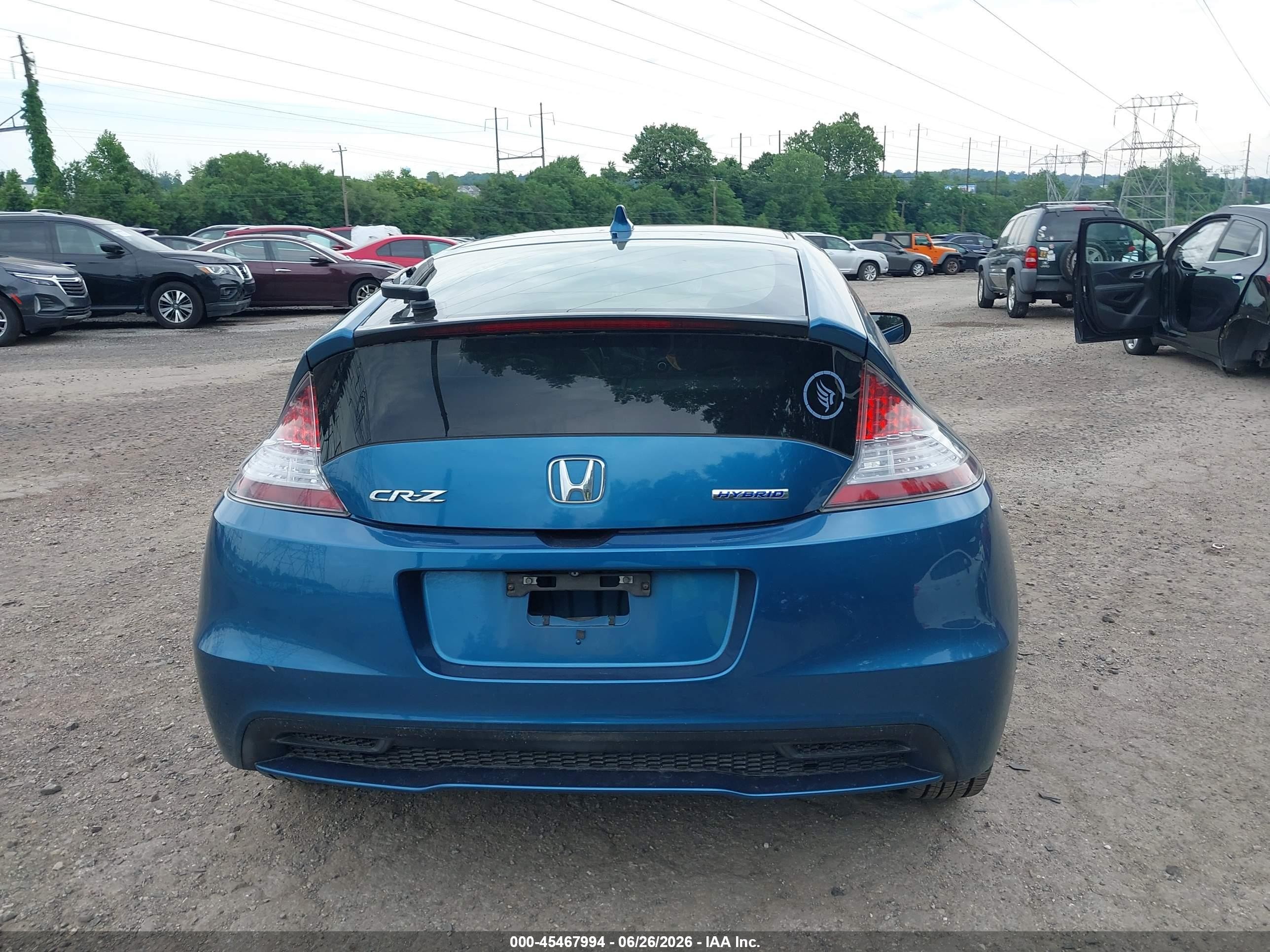 2015 Honda Cr-z Ex Blue vin: JHMZF1D63FS001603