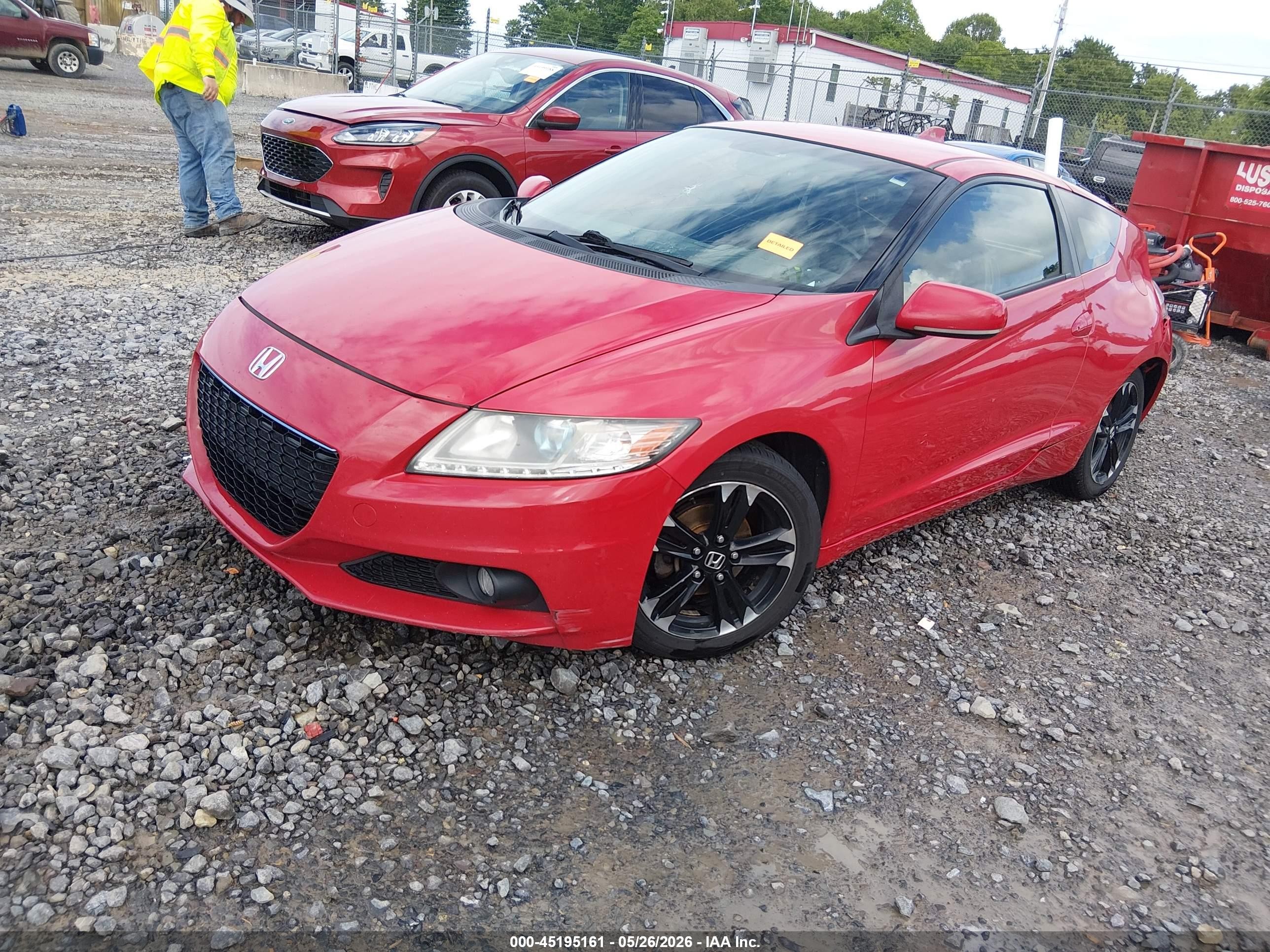 2014 Honda Cr-z Ex Red vin: JHMZF1D64ES003228