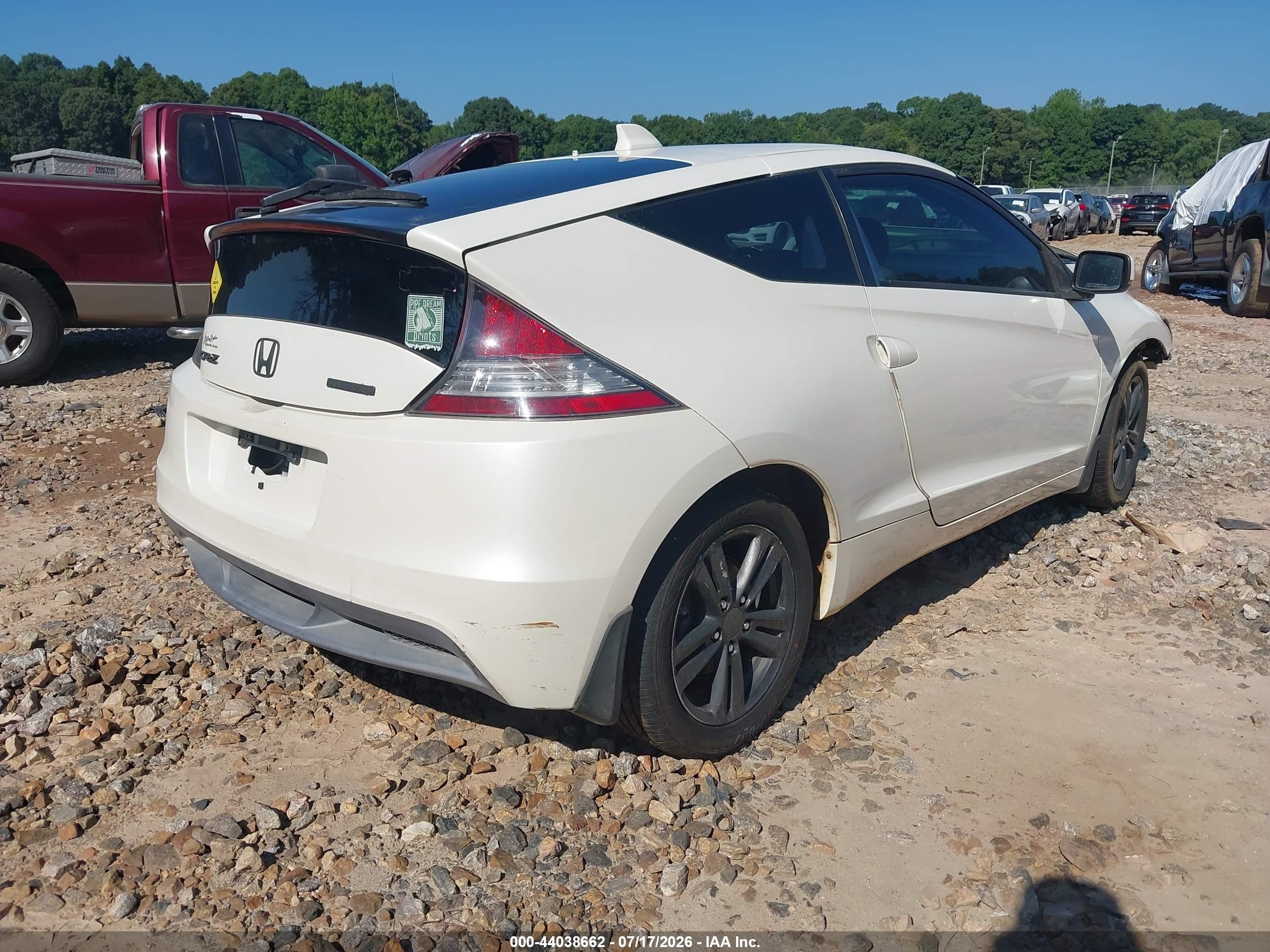 2011 Honda Cr-z Ex White vin: JHMZF1D65BS015495