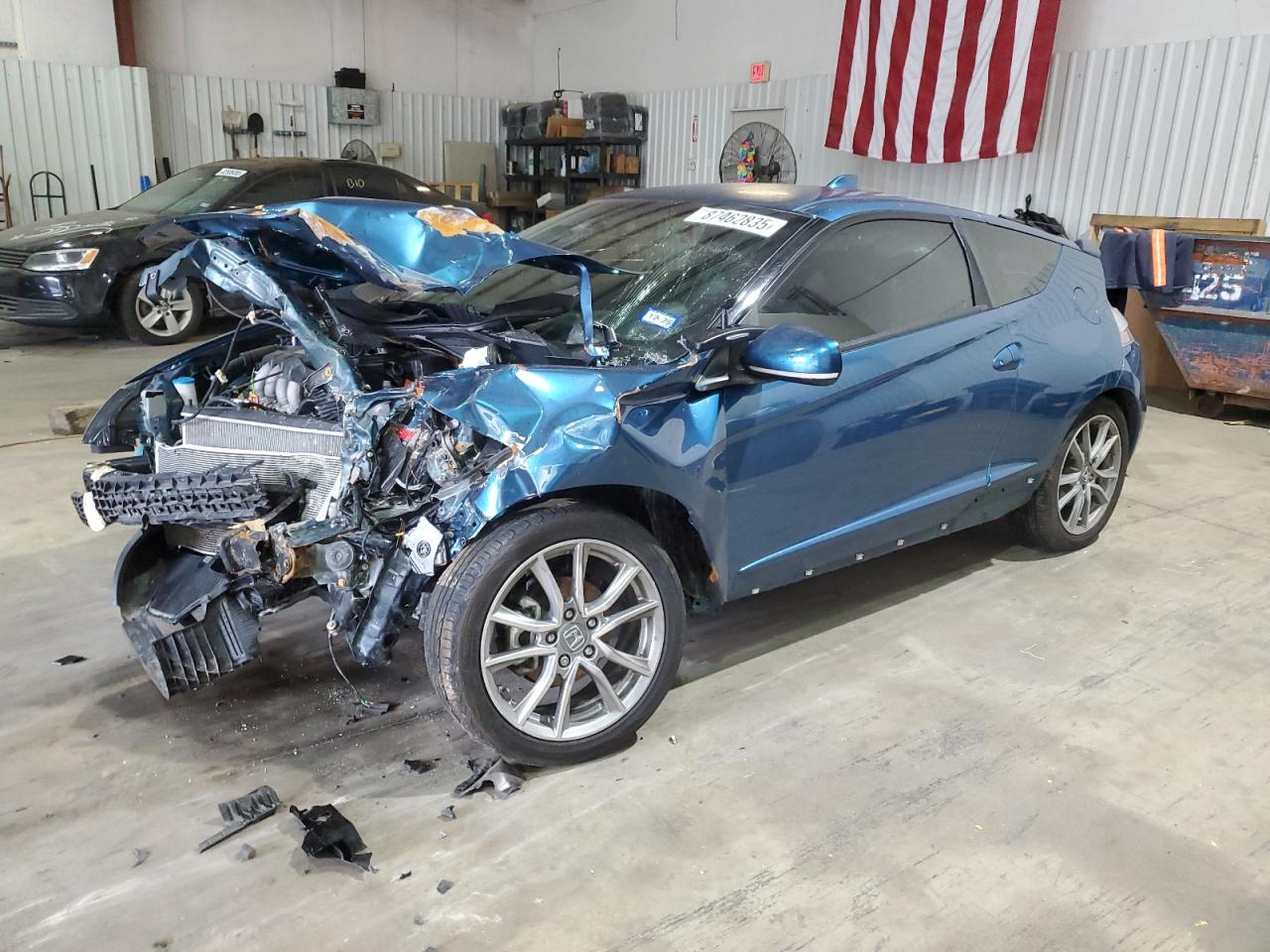 2014 Honda Cr-z Ex Blue vin: JHMZF1D65ES000547