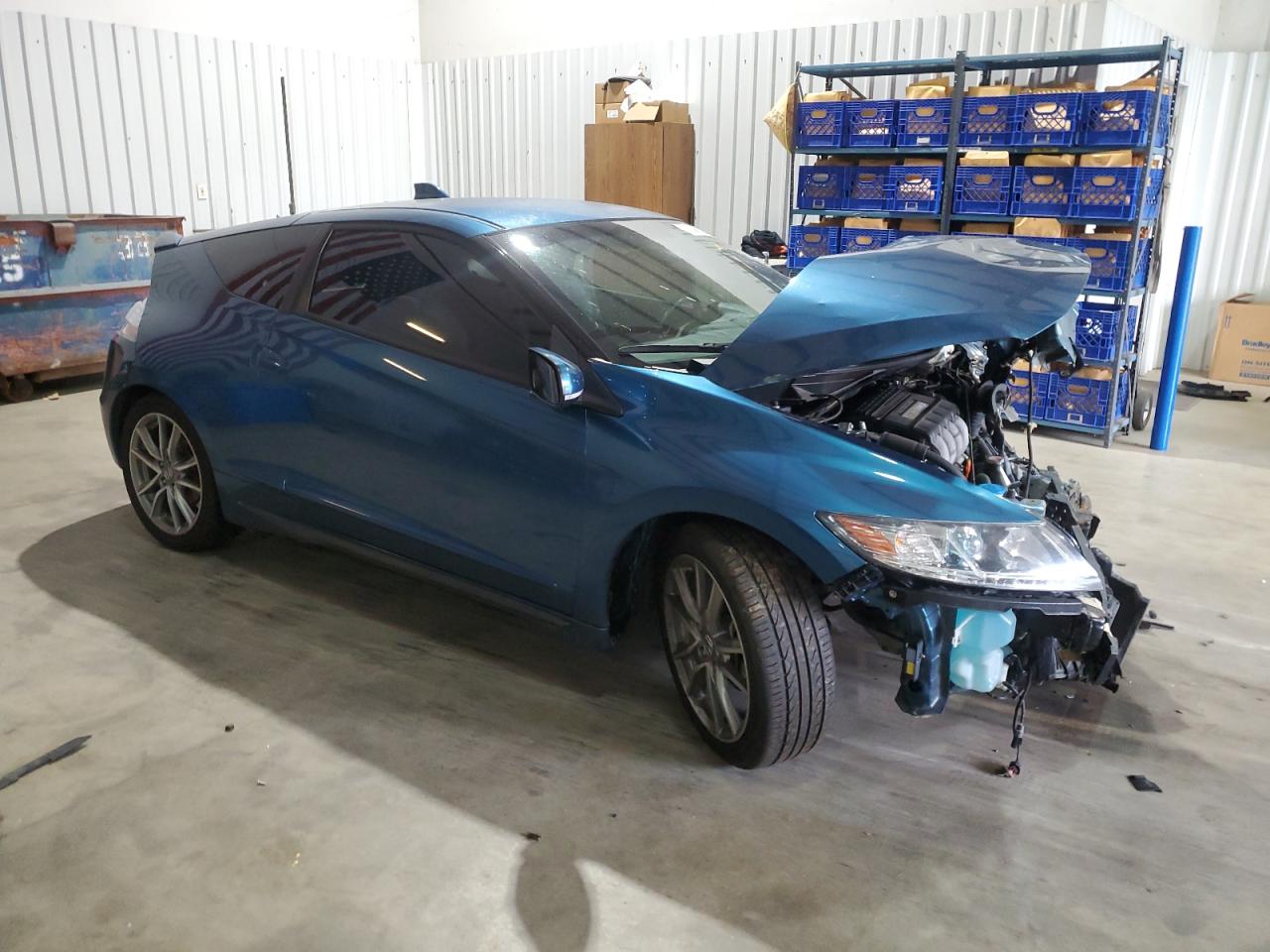 2014 Honda Cr-z Ex Blue vin: JHMZF1D65ES000547