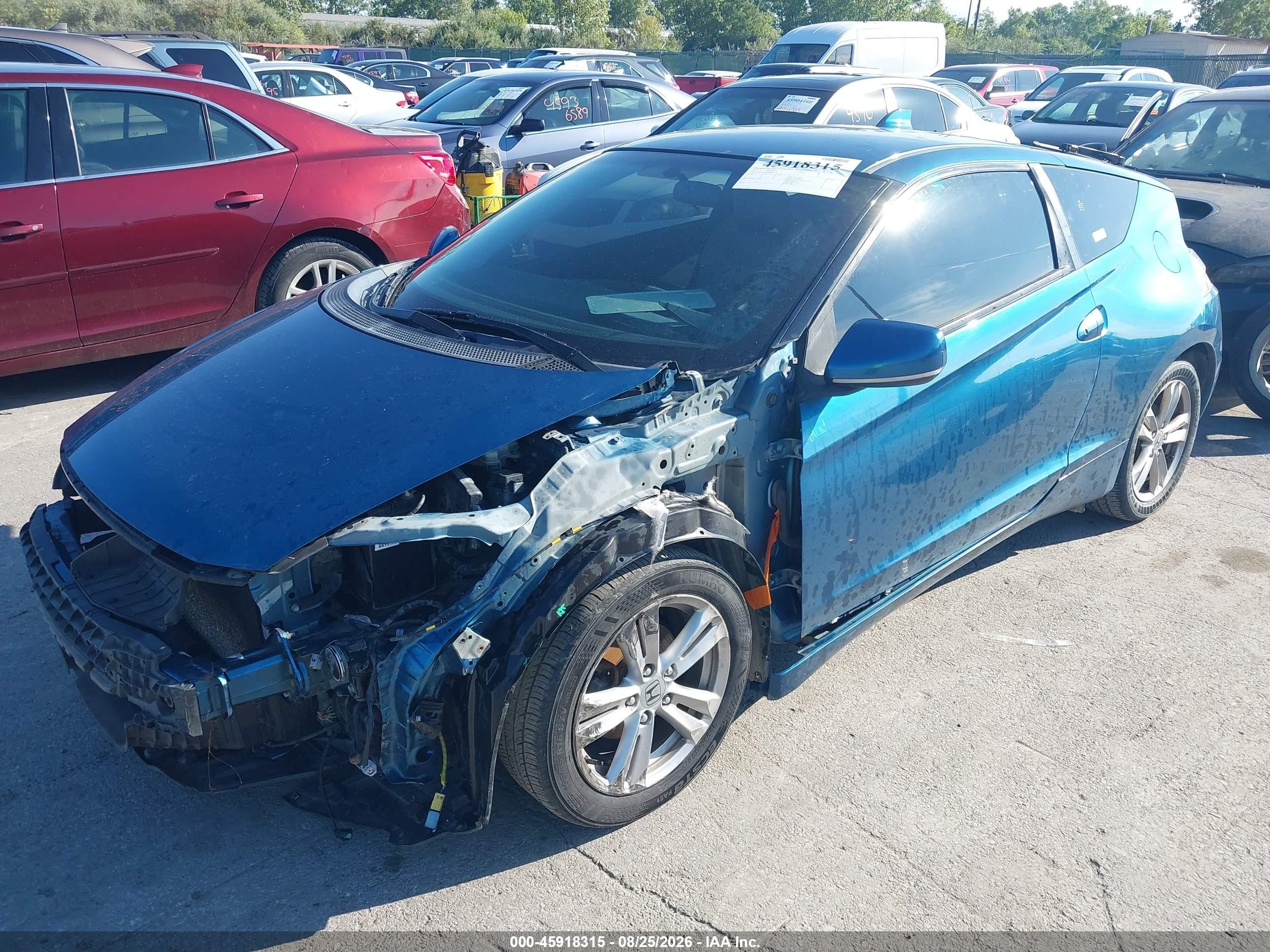 2011 Honda Cr-z Ex Blue vin: JHMZF1D66BS005073
