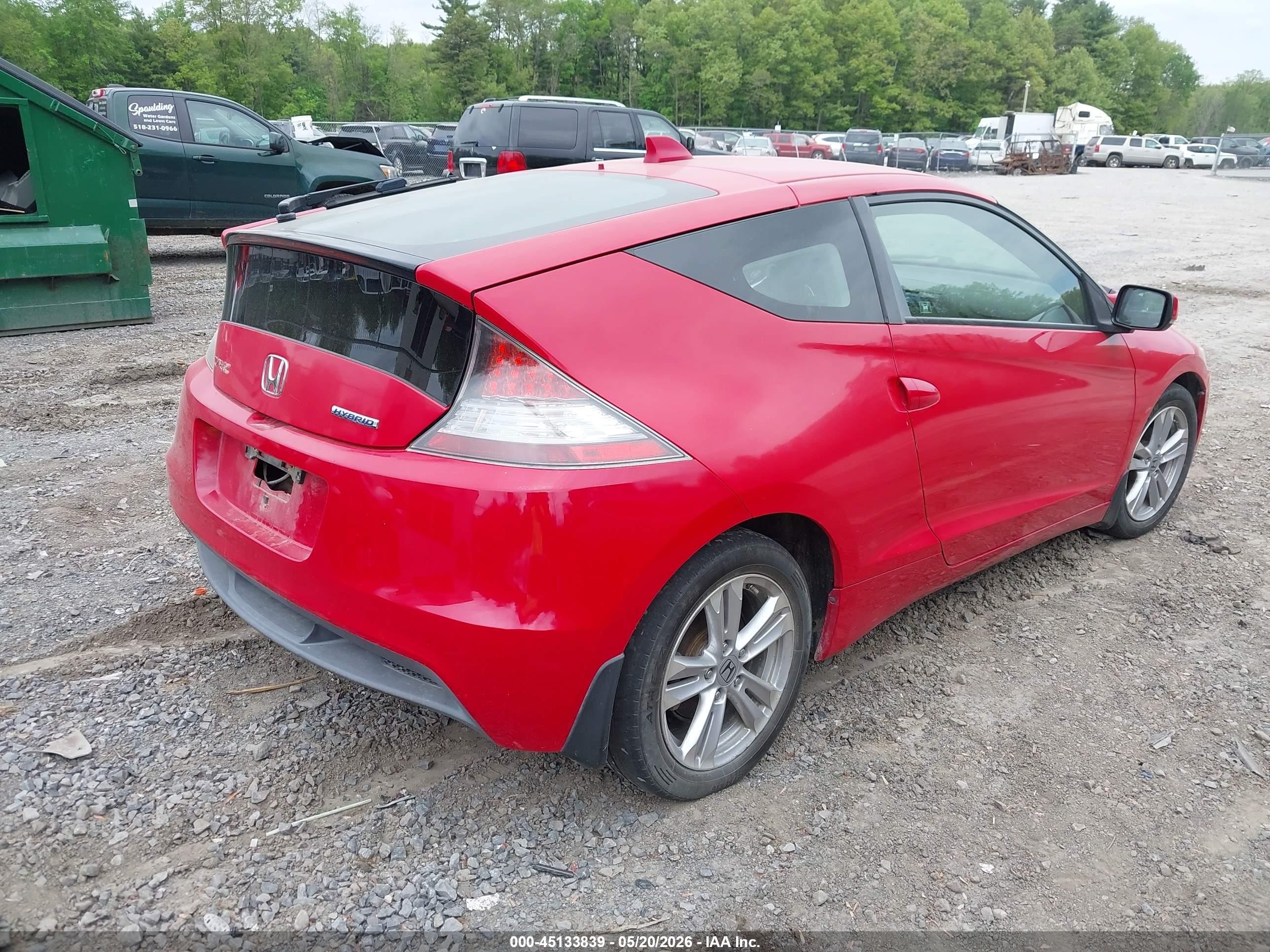 2012 Honda Cr-z Ex Red vin: JHMZF1D66CS002496