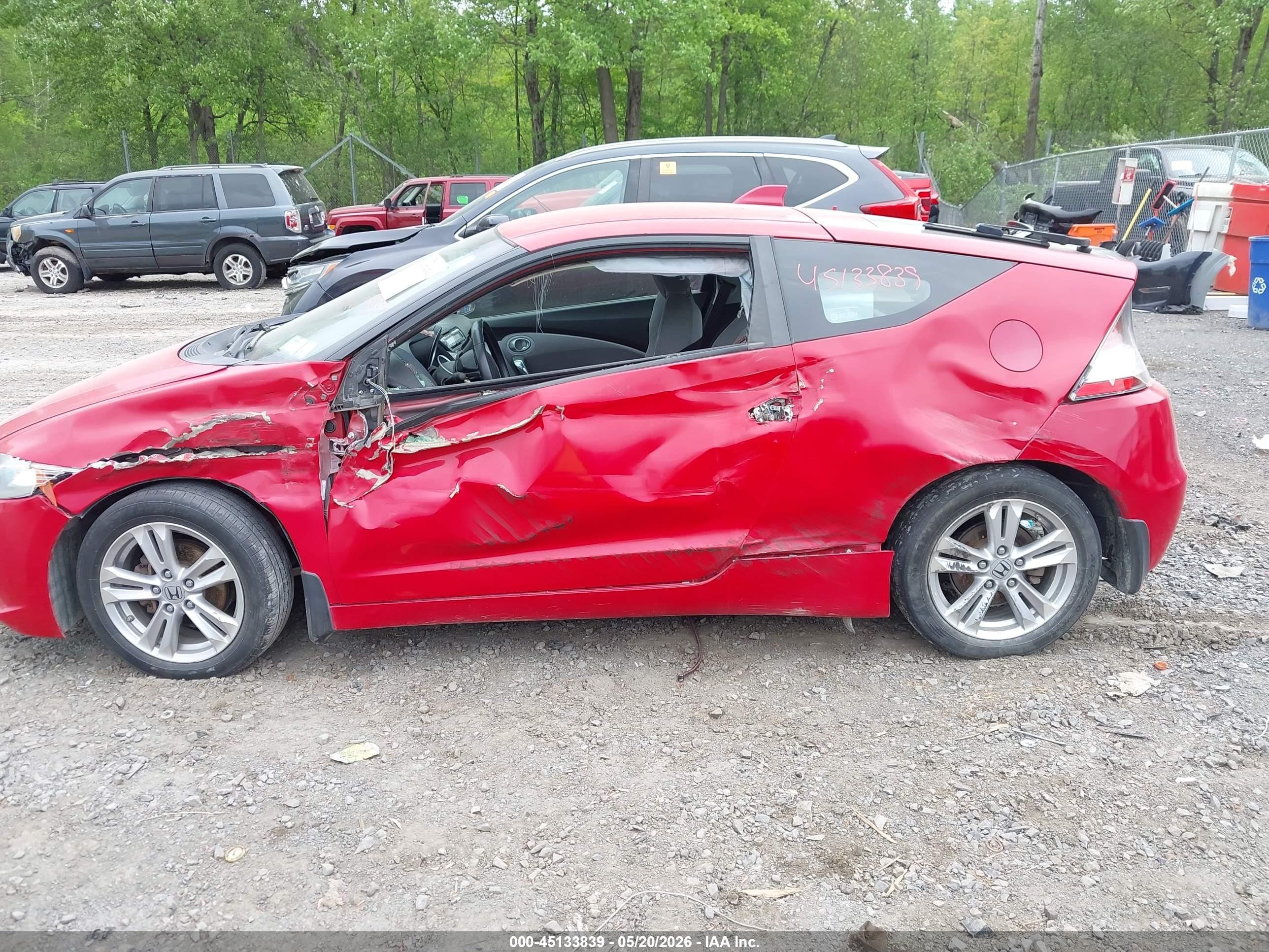 2012 Honda Cr-z Ex Red vin: JHMZF1D66CS002496