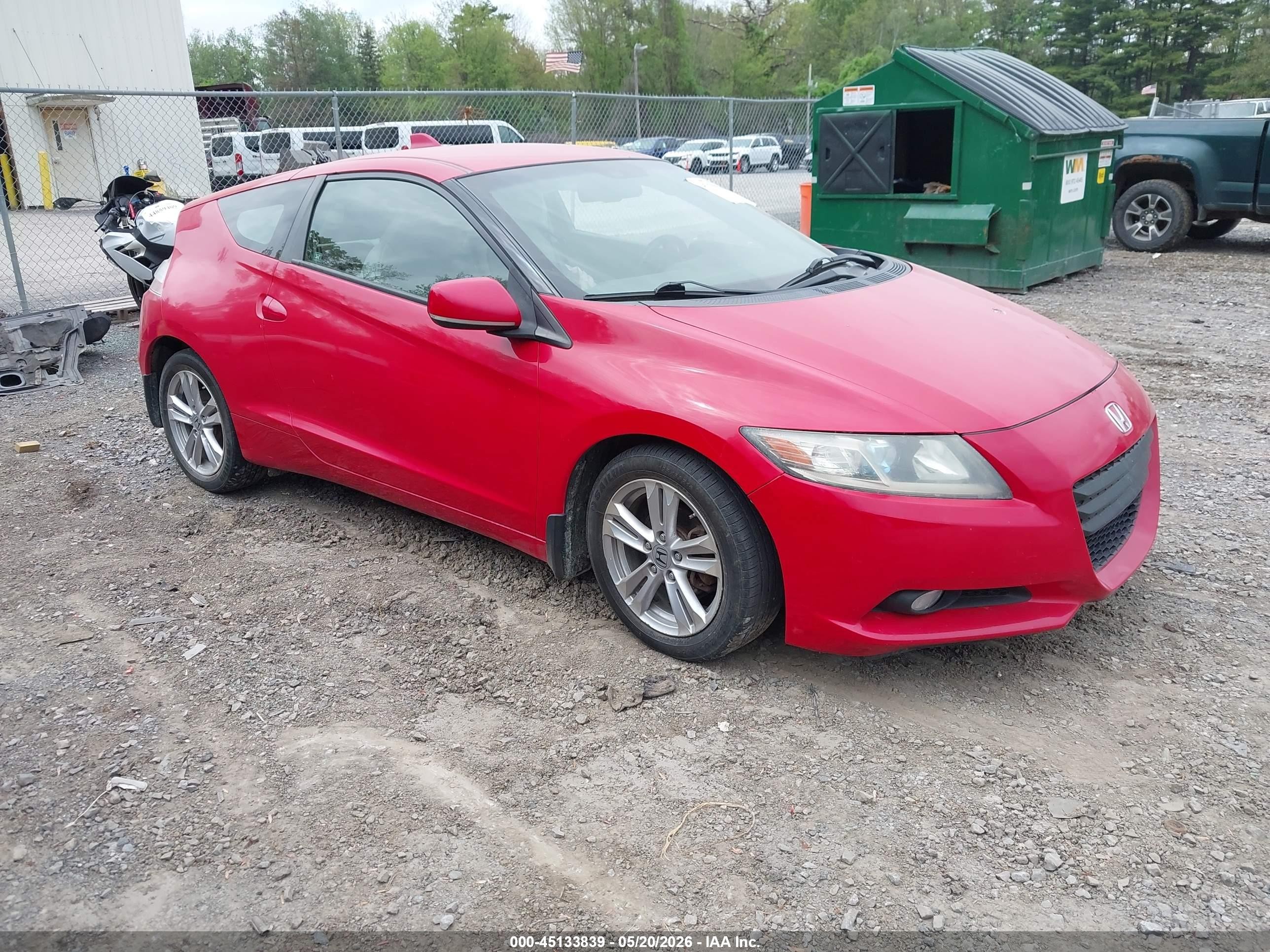 2012 Honda Cr-z Ex Red vin: JHMZF1D66CS002496