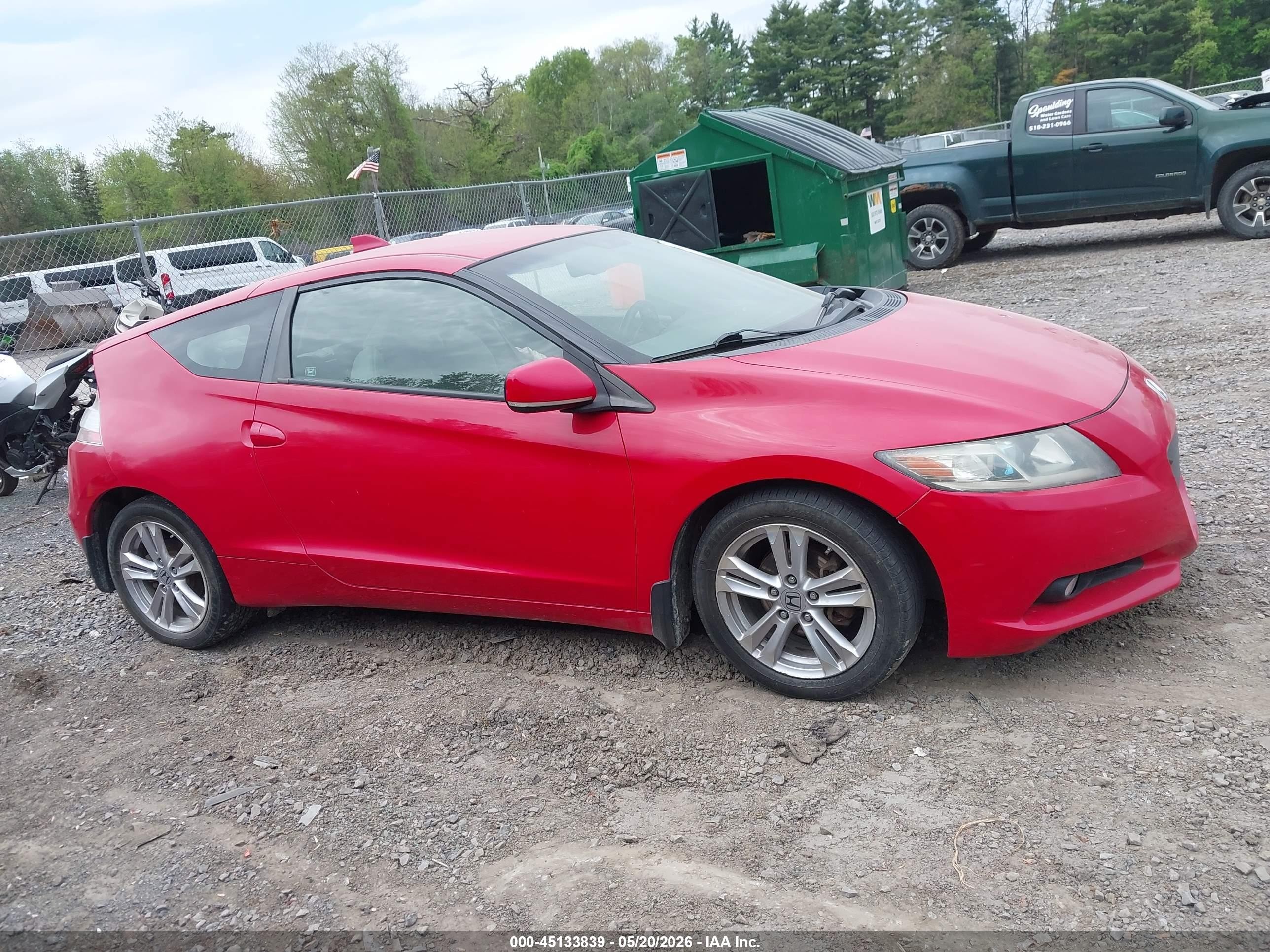 2012 Honda Cr-z Ex Red vin: JHMZF1D66CS002496