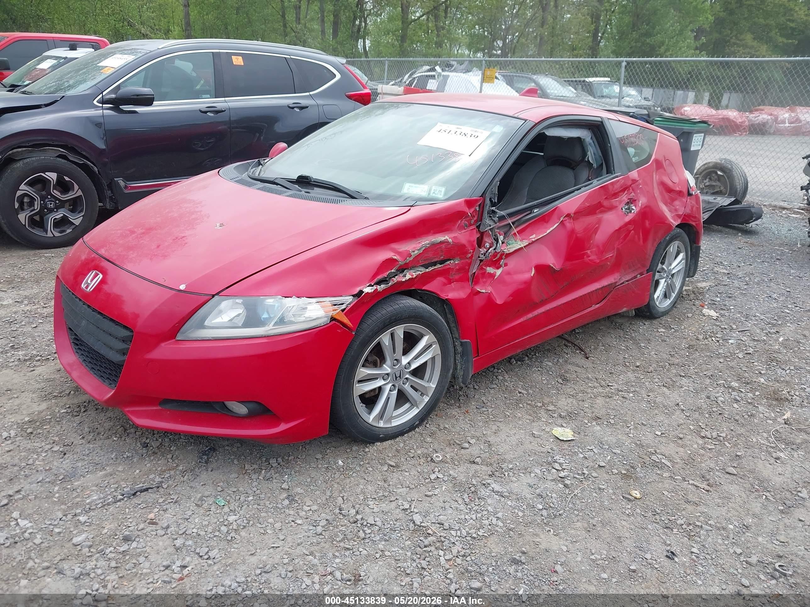 2012 Honda Cr-z Ex Red vin: JHMZF1D66CS002496