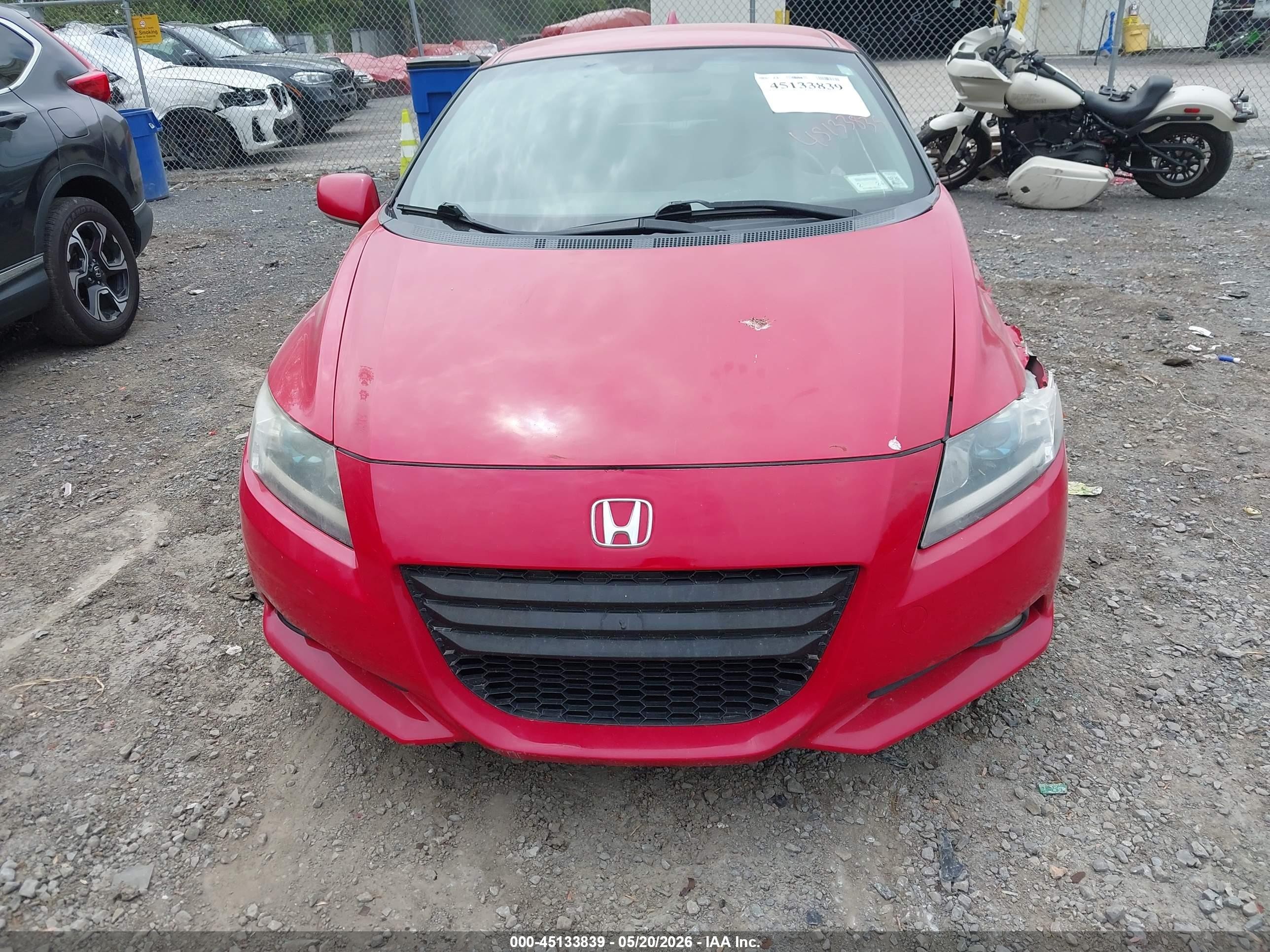 2012 Honda Cr-z Ex Red vin: JHMZF1D66CS002496