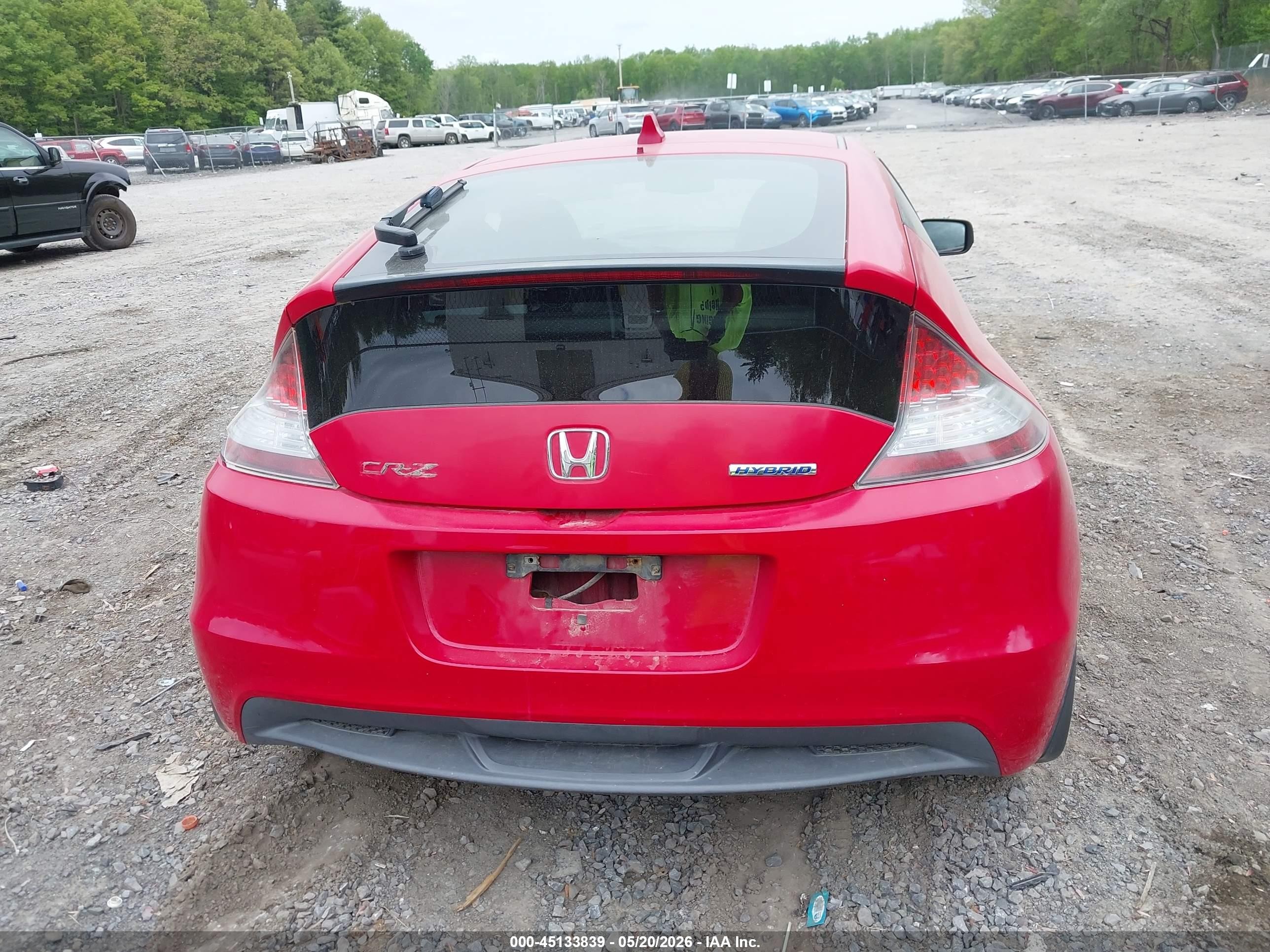 2012 Honda Cr-z Ex Red vin: JHMZF1D66CS002496
