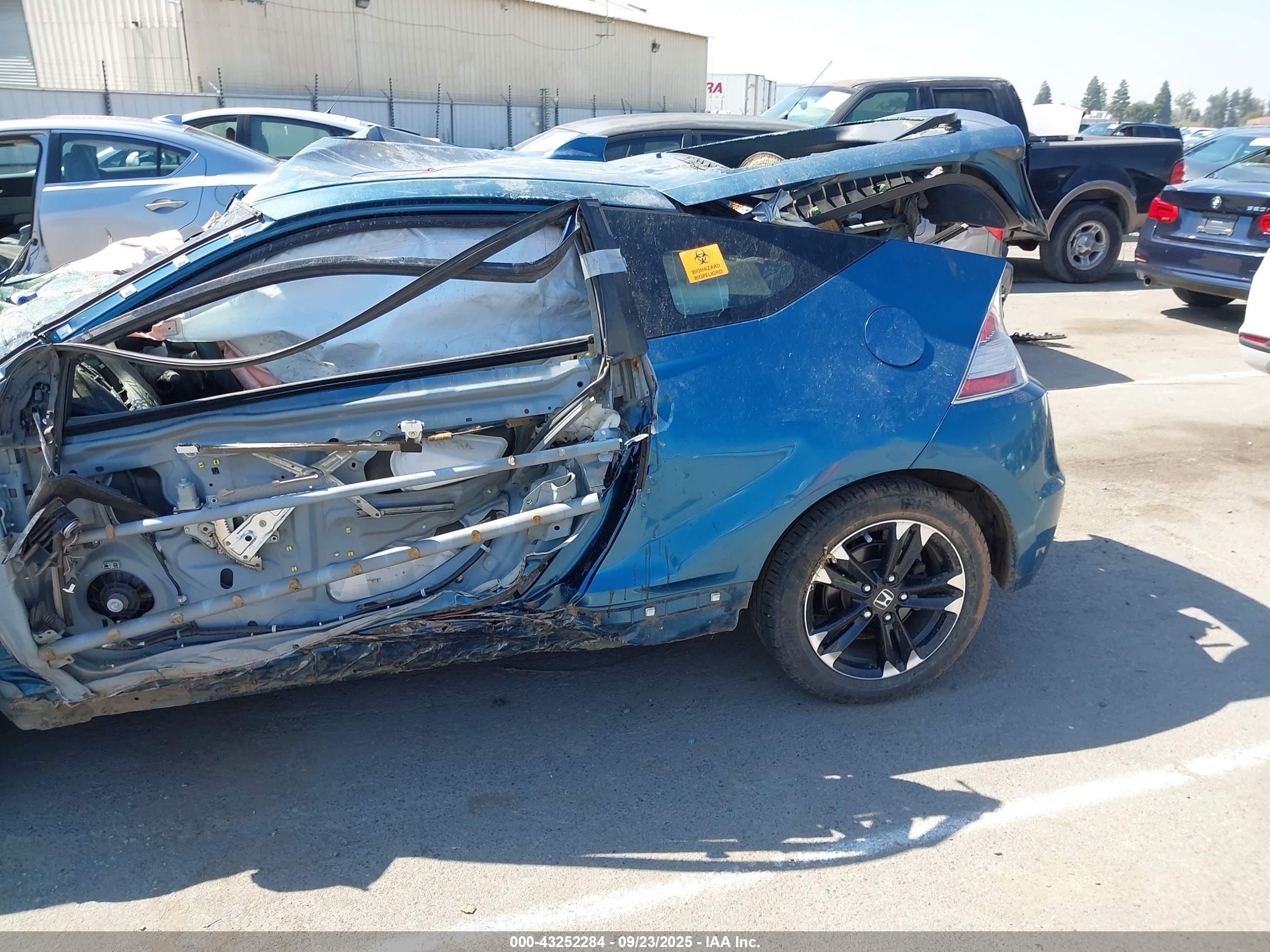 2014 Honda Cr-z Ex Blue vin: JHMZF1D66ES002324