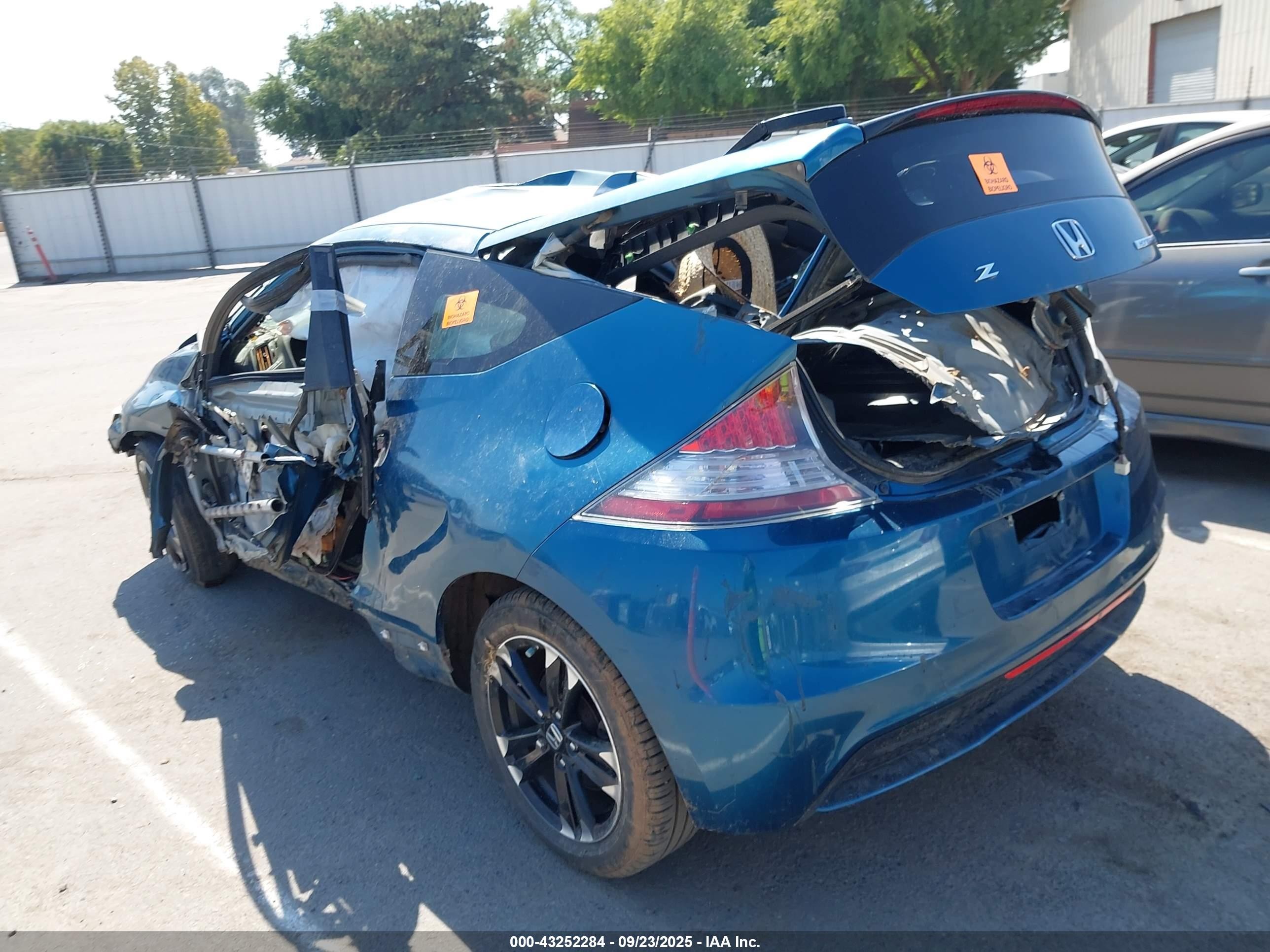 2014 Honda Cr-z Ex Blue vin: JHMZF1D66ES002324