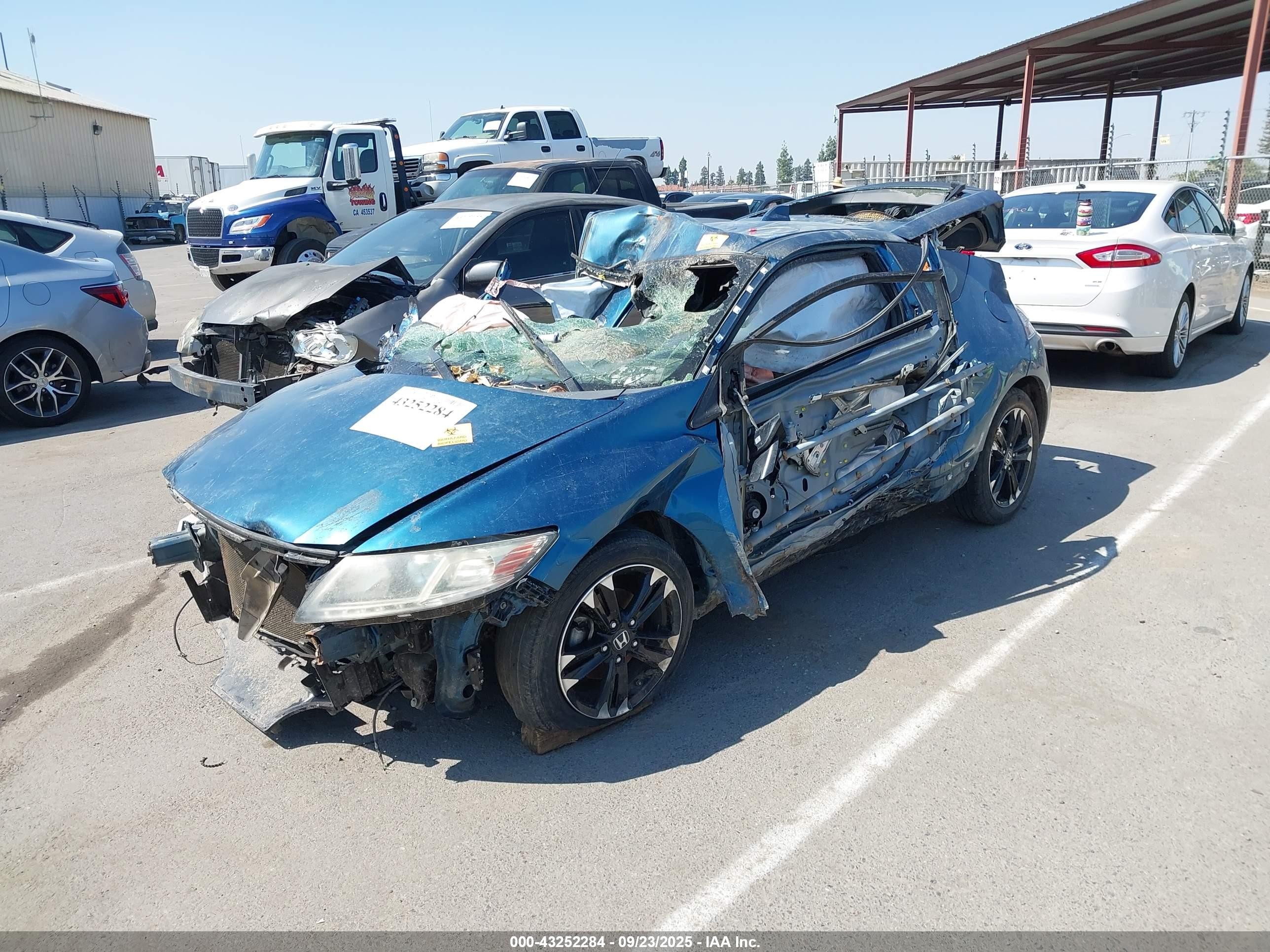 2014 Honda Cr-z Ex Blue vin: JHMZF1D66ES002324