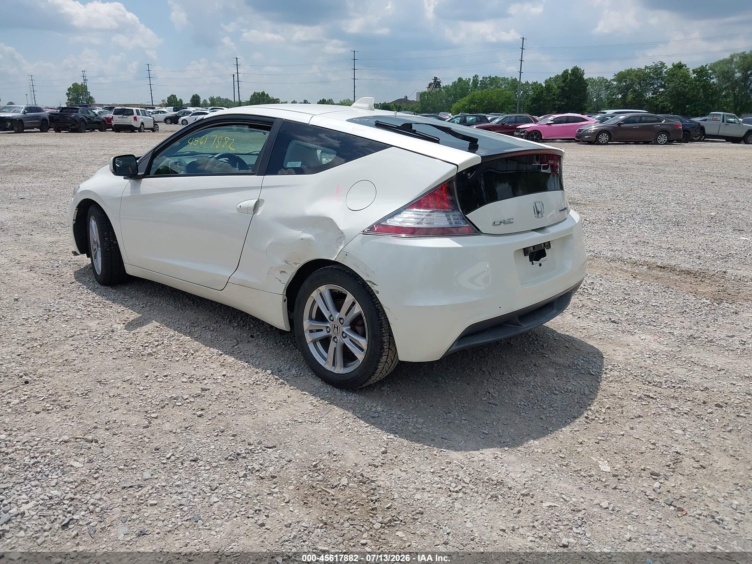 2011 Honda Cr-z Ex White vin: JHMZF1D67BS005809