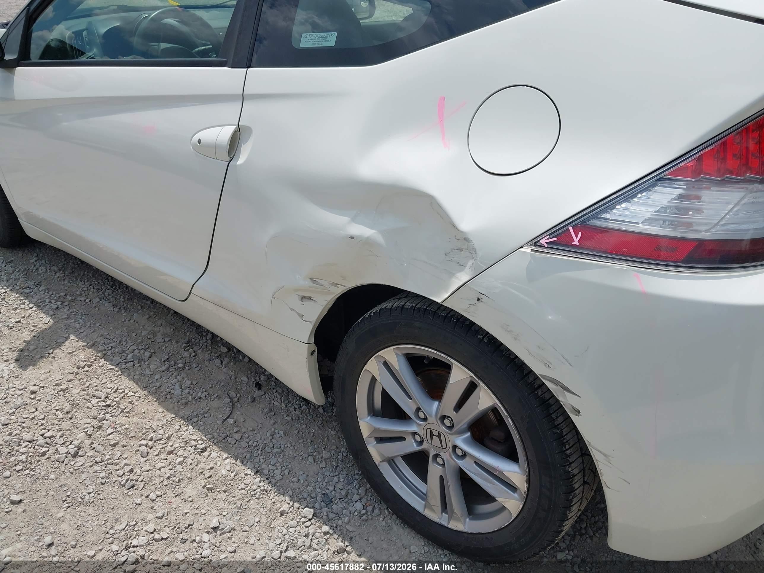 2011 Honda Cr-z Ex White vin: JHMZF1D67BS005809