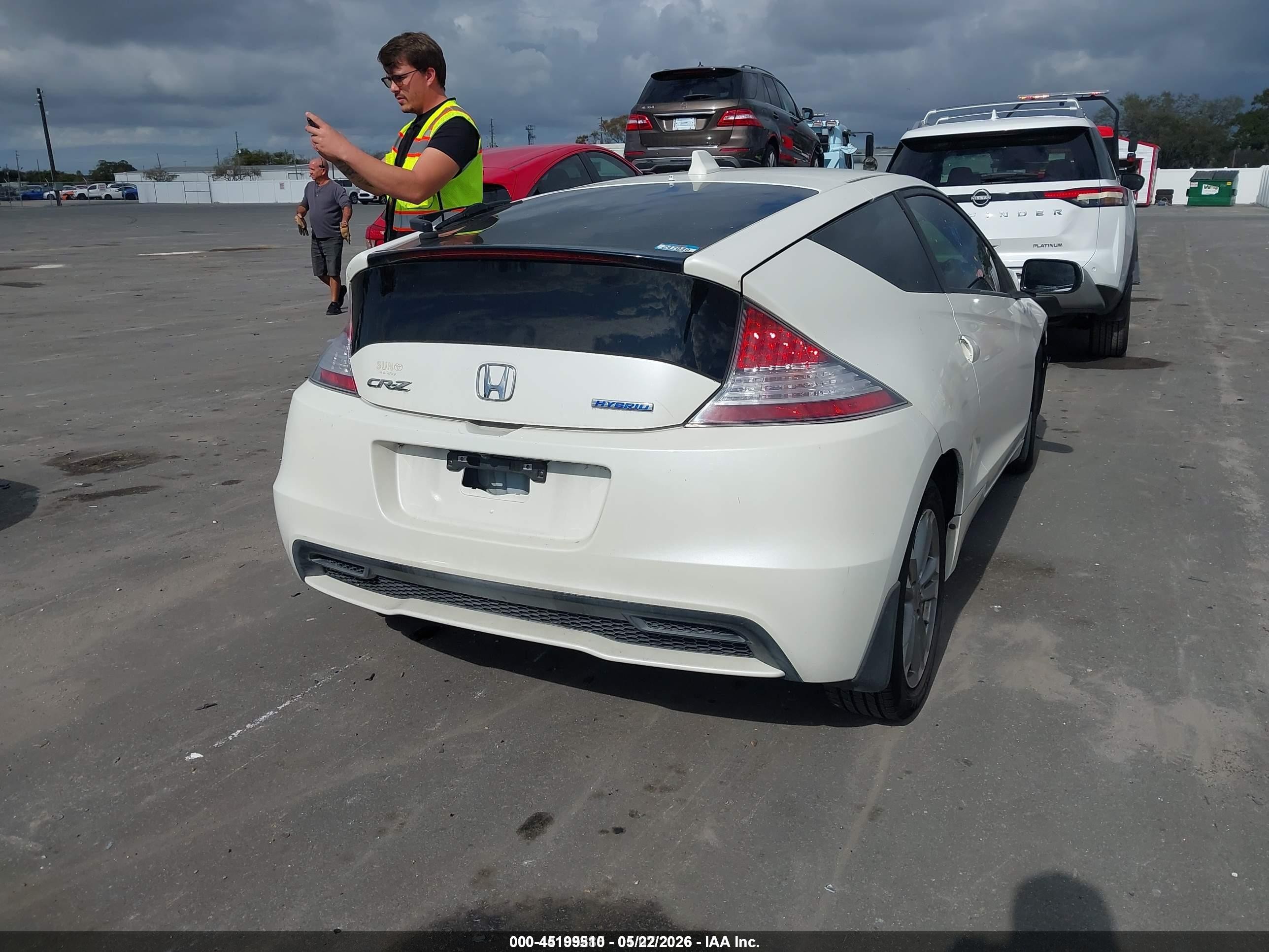 2013 Honda Cr-z Ex White vin: JHMZF1D67DS001455
