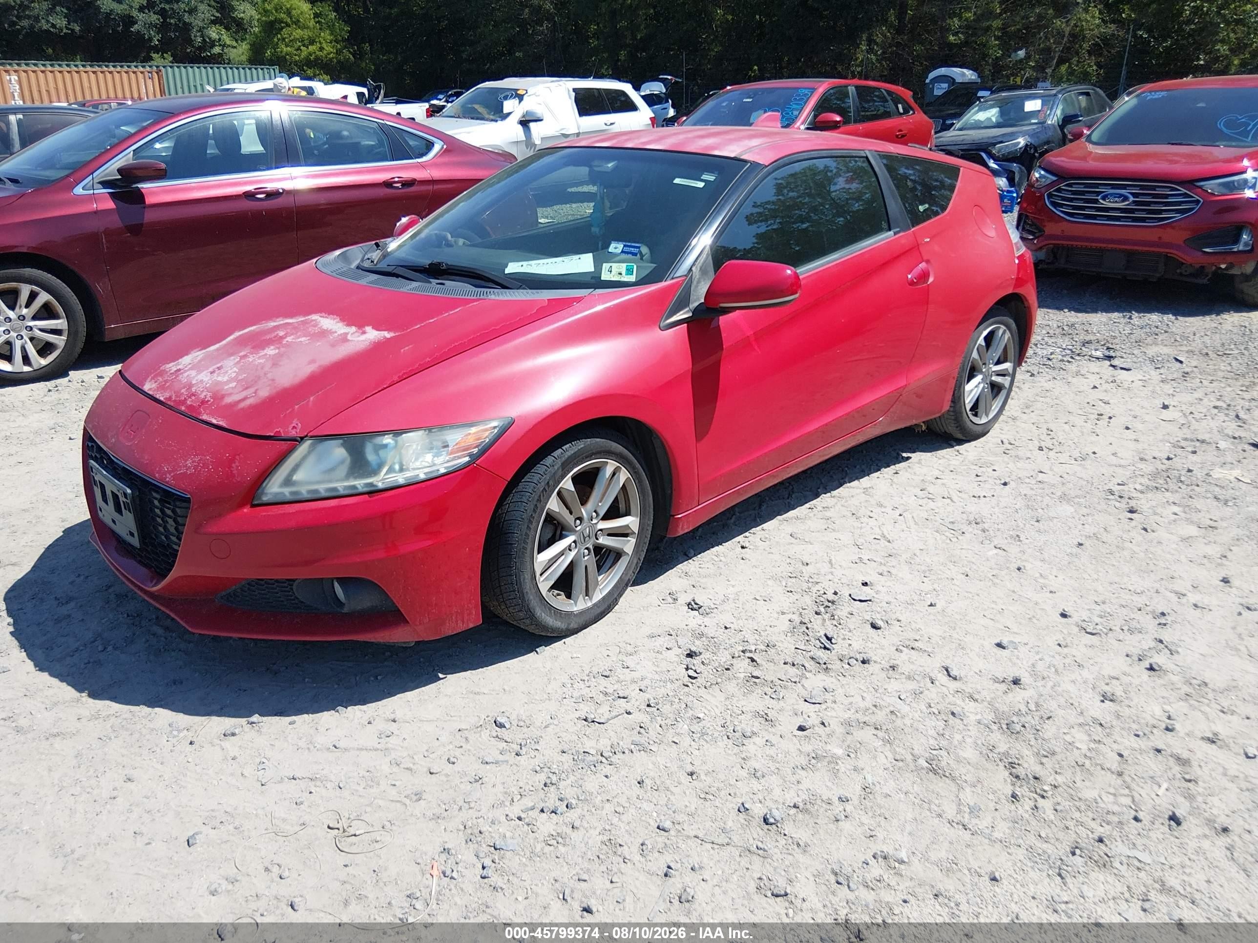 2013 Honda Cr-z Ex Red vin: JHMZF1D67DS002251
